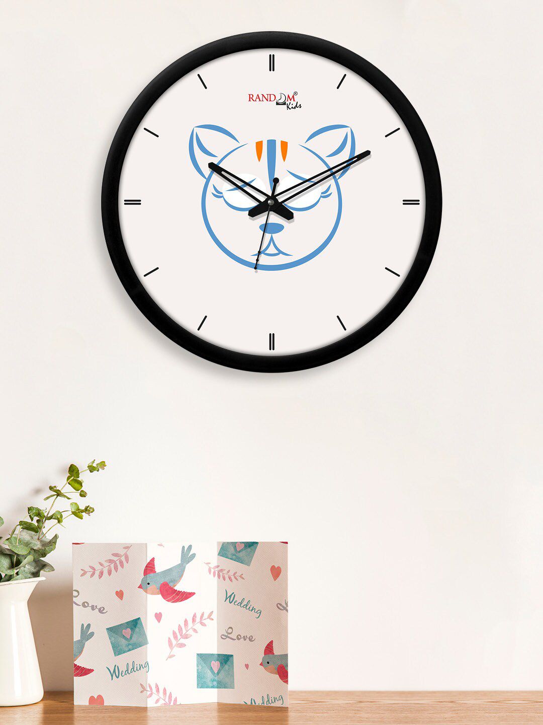 RANDOM Off White & Blue Printed 30 cm Contemporary Wall Clock Price in India