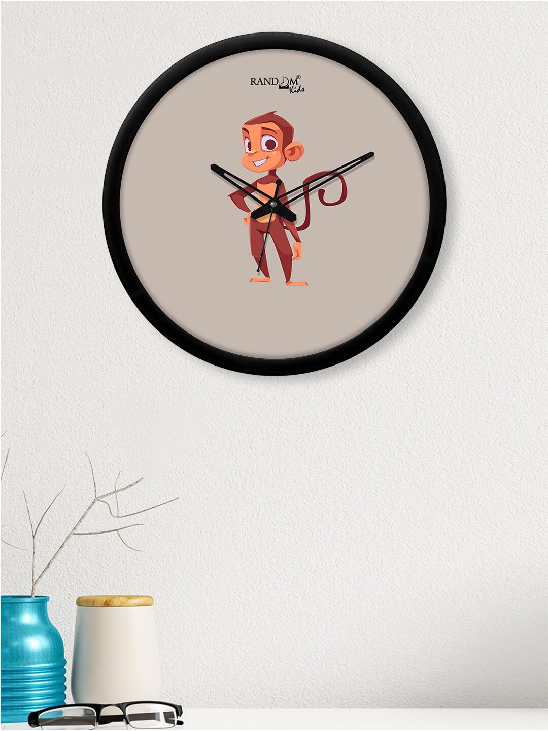 RANDOM Taupe & Brown Printed 30 cm Contemporary Wall Clock Price in India