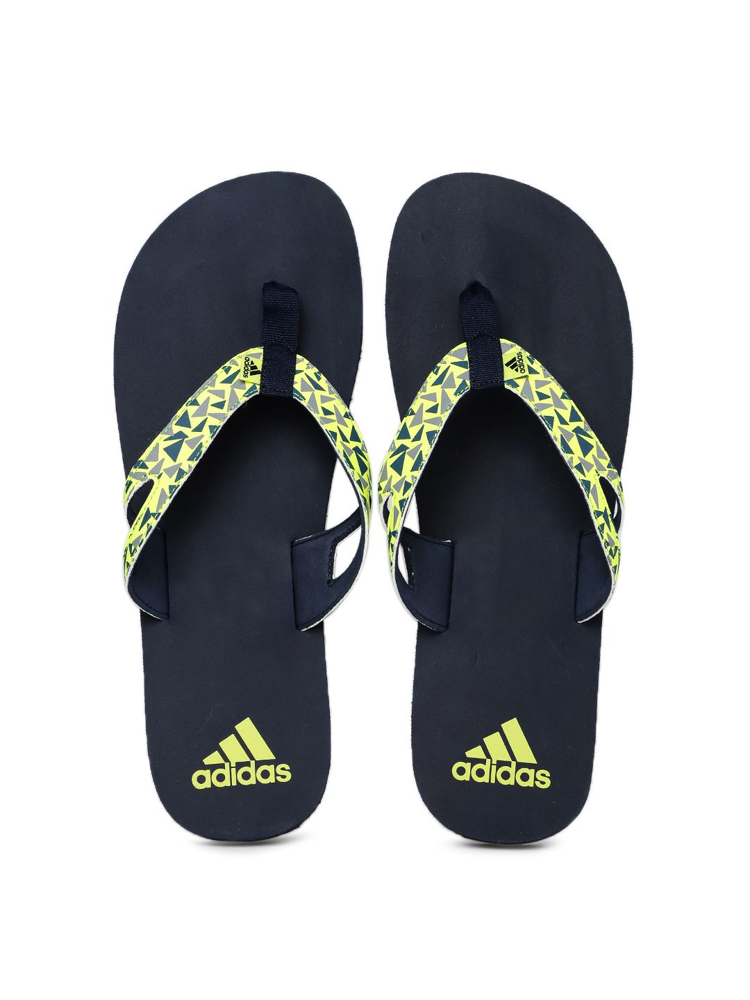 Buy ADIDAS Men Fluorescent Green & Navy Printed Ozor Flip-Flops