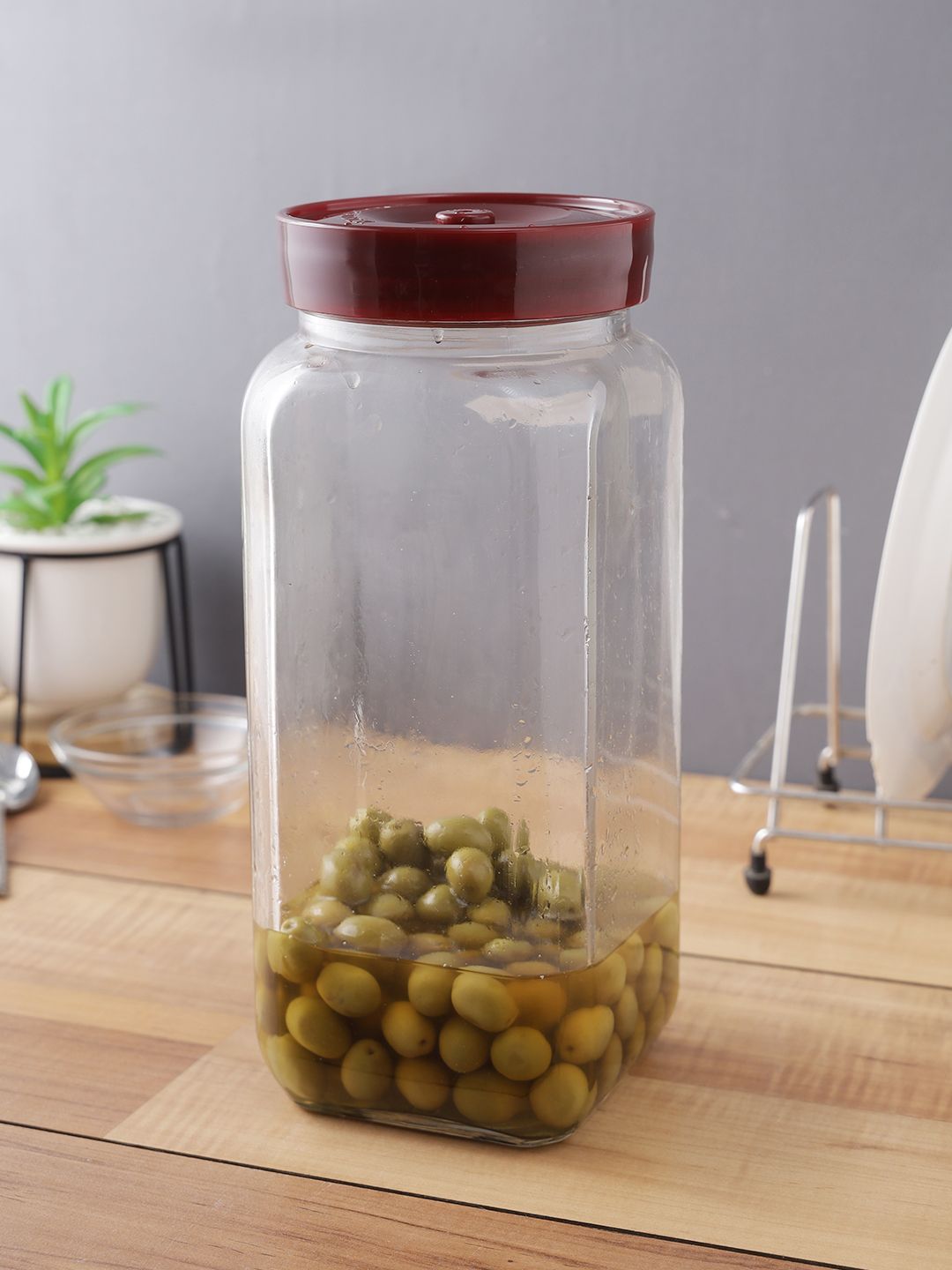 Lock & Lock Transparent Square Breathing Glass Shum Canister Price in India