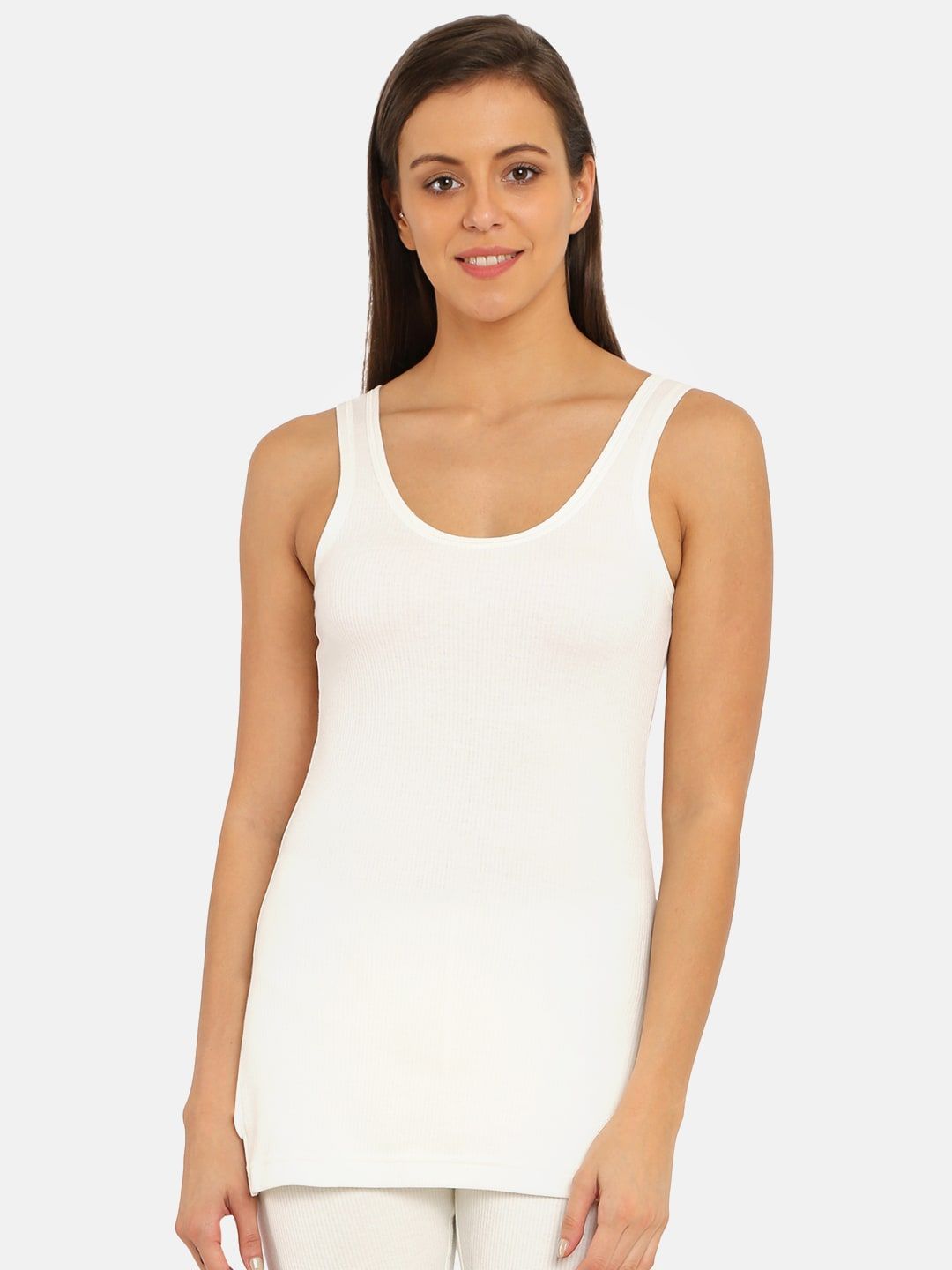 Jockey Women Off-White Solid Thermal Camisole Price in India