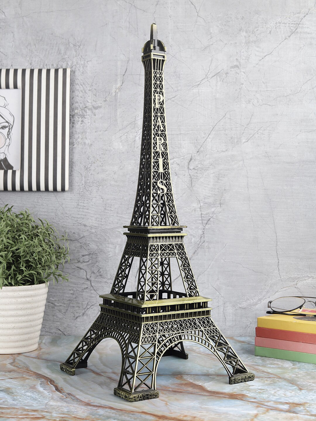 EXIM DECOR Copper-Toned Metal Eiffel Tower Miniature Showpiece Price in India