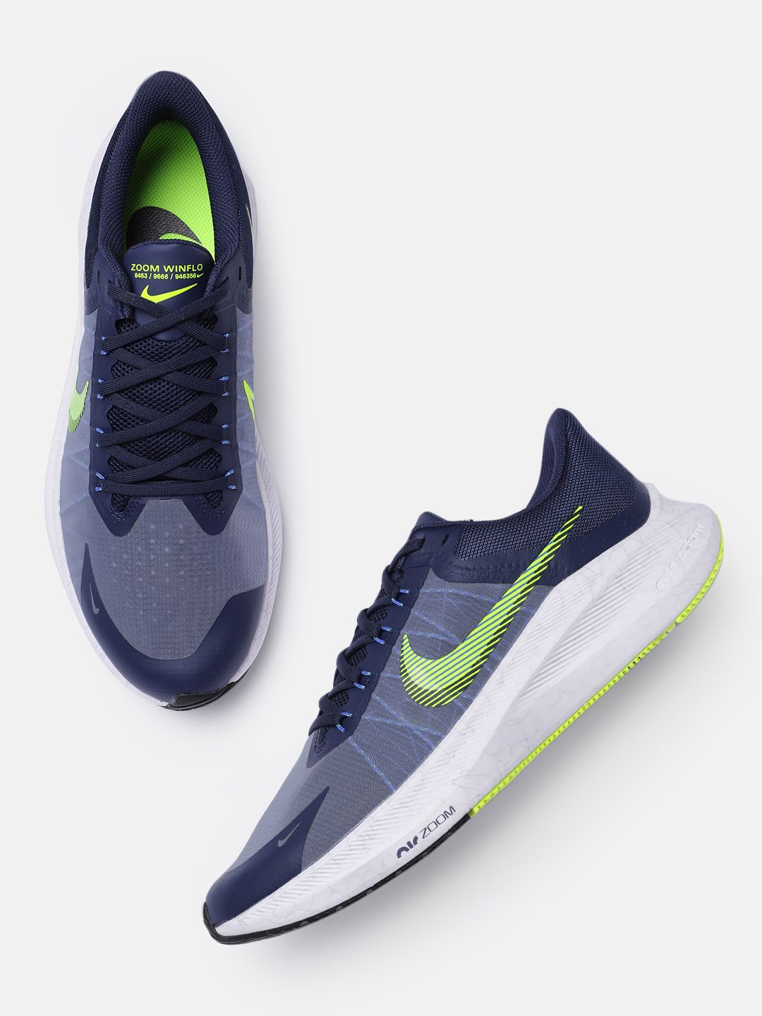 Nike Men Navy Blue Zoom Winflo 8 Running Shoes