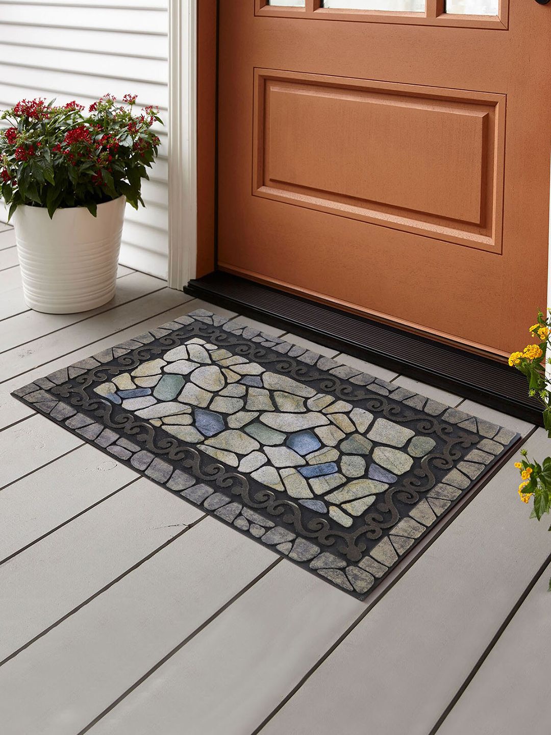 Obsessions Multicoloured Printed Verona Anti-Skid Outdoor Mat Price in India