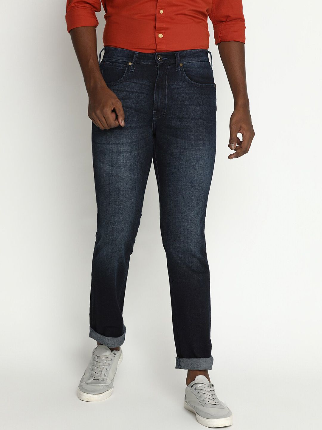 Wrangler Wrangler Men Blue Light Fade Mid-Rise Jeans
