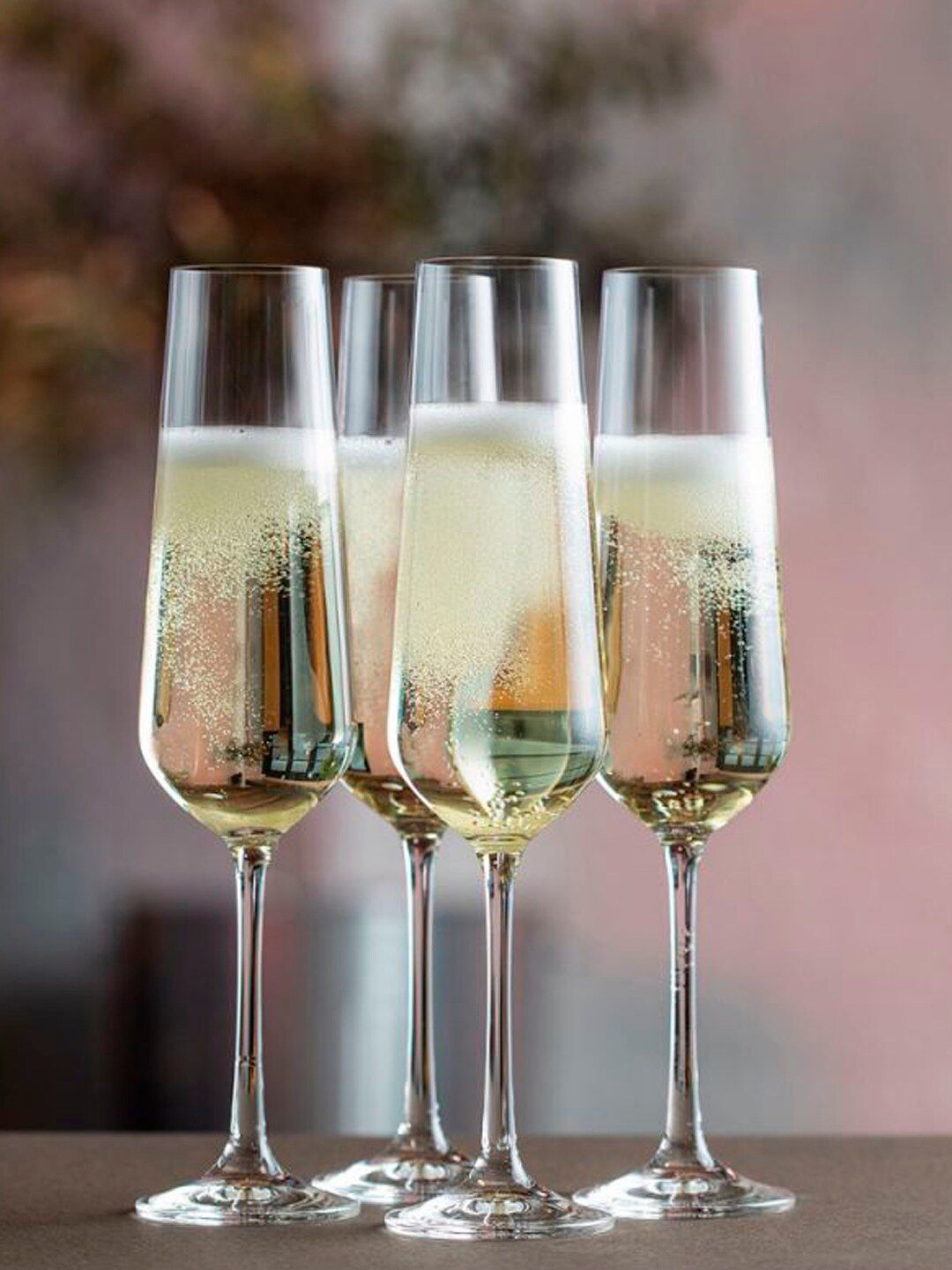 DARTINGTON Transparent Set Of 4 Dartington Cheers Flute Champagne Glasses Price in India