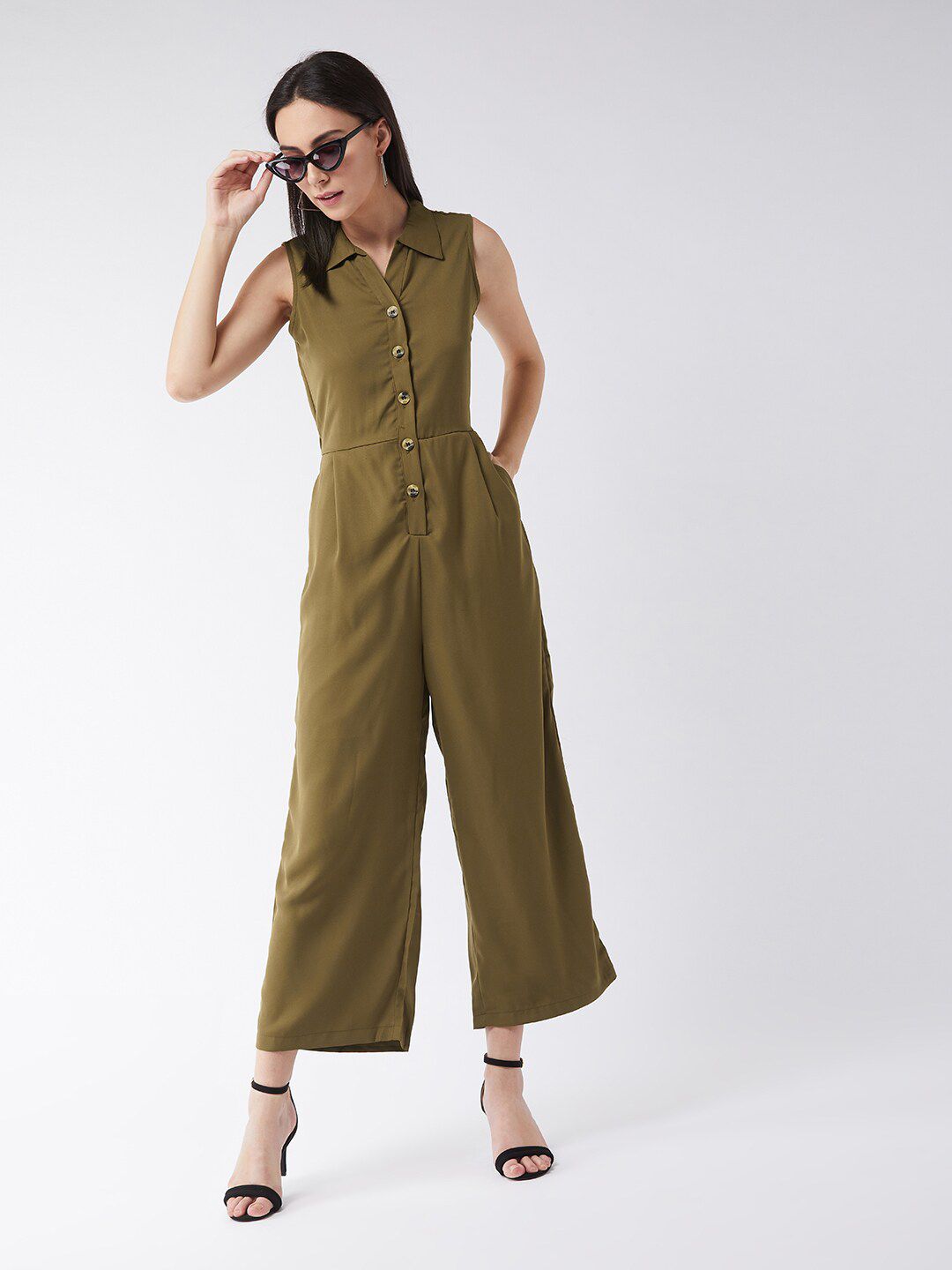 Miss Chase Green Culotte Jumpsuit Price in India