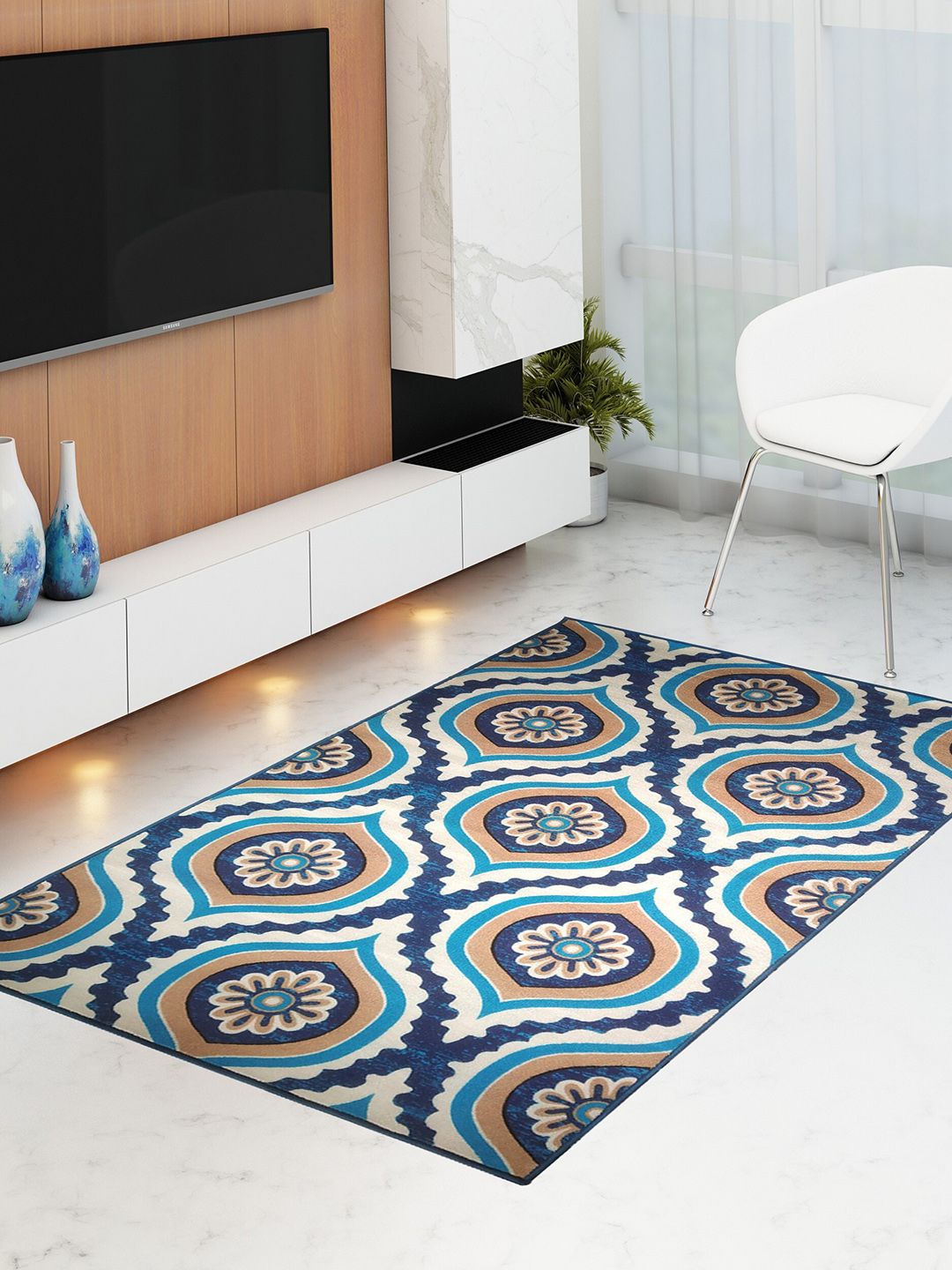 Athom Trendz Multicoloured Printed Trendz Premium Anti Skid Carpet Price in India