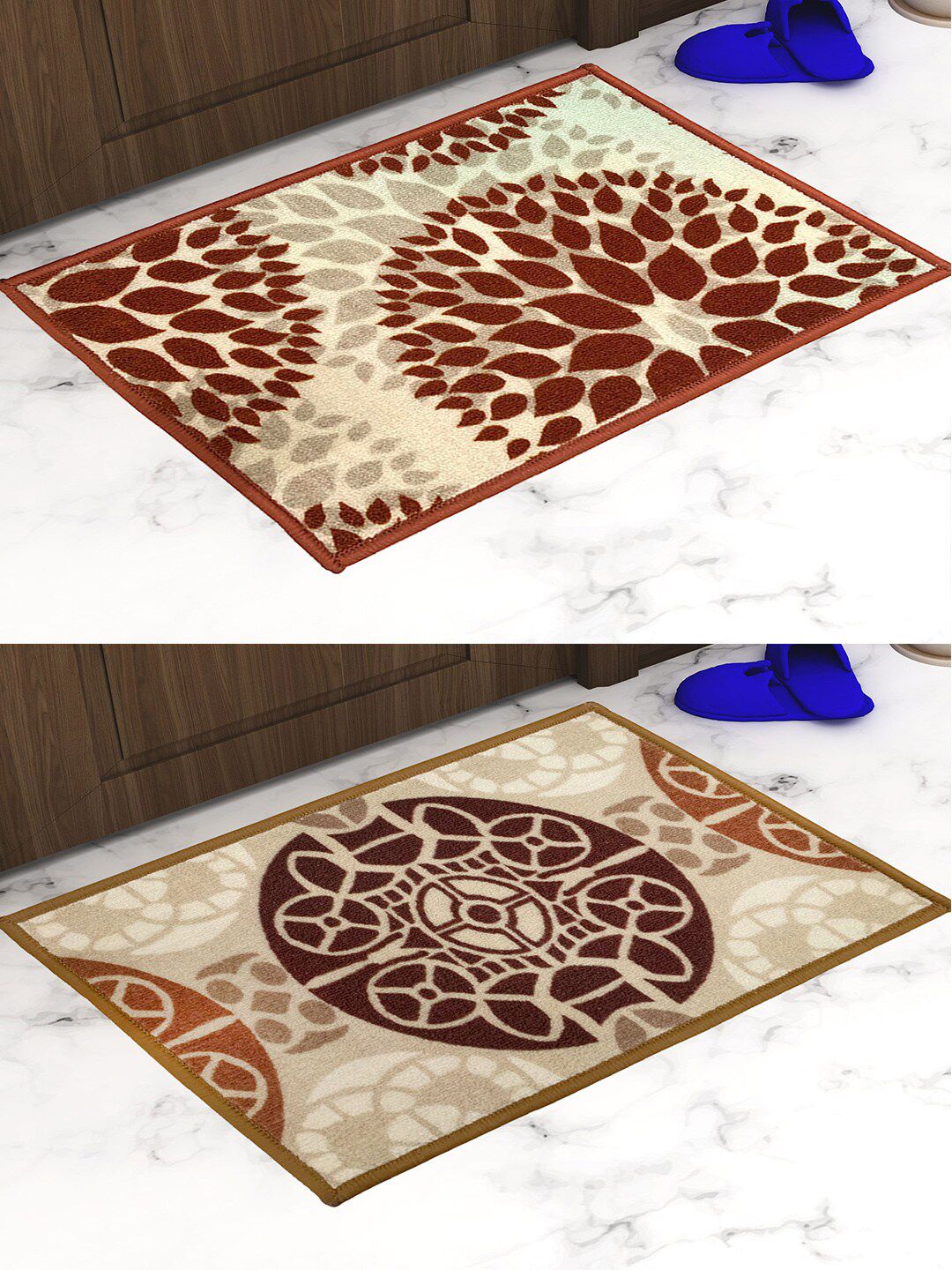 Athom Trendz Pack Of 2 Printed Trendz Premium Anti-Skid Doormats Price in India