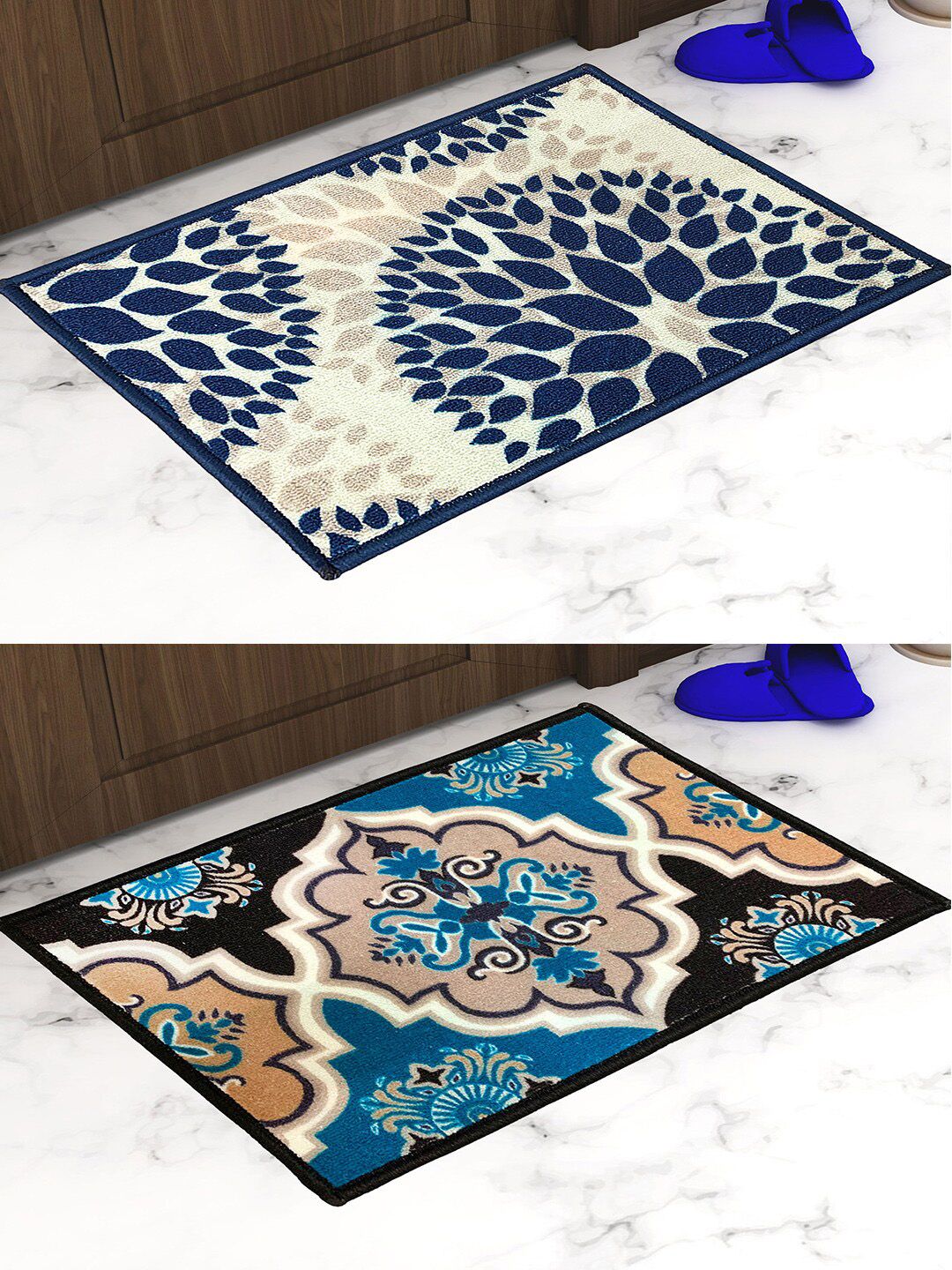 Athom Trendz Pack of 2 Premium Anti-Skid Printed Doormat Price in India