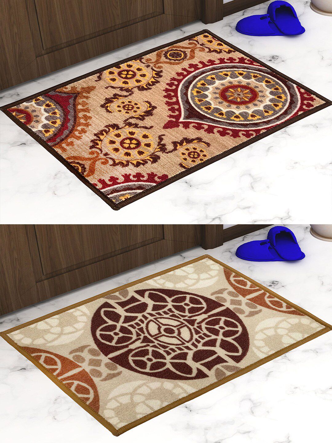 Athom Trendz Pack of 2 Premium Anti-Skid Printed Doormat Price in India