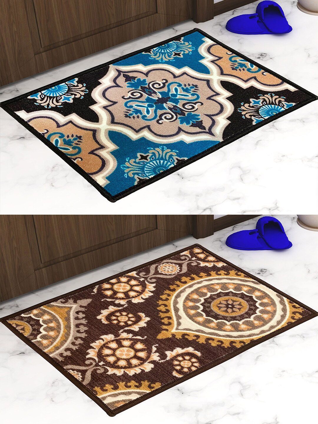 Athom Trendz Pack Of 2 Printed Trendz Premium Anti-Skid Doormats Price in India