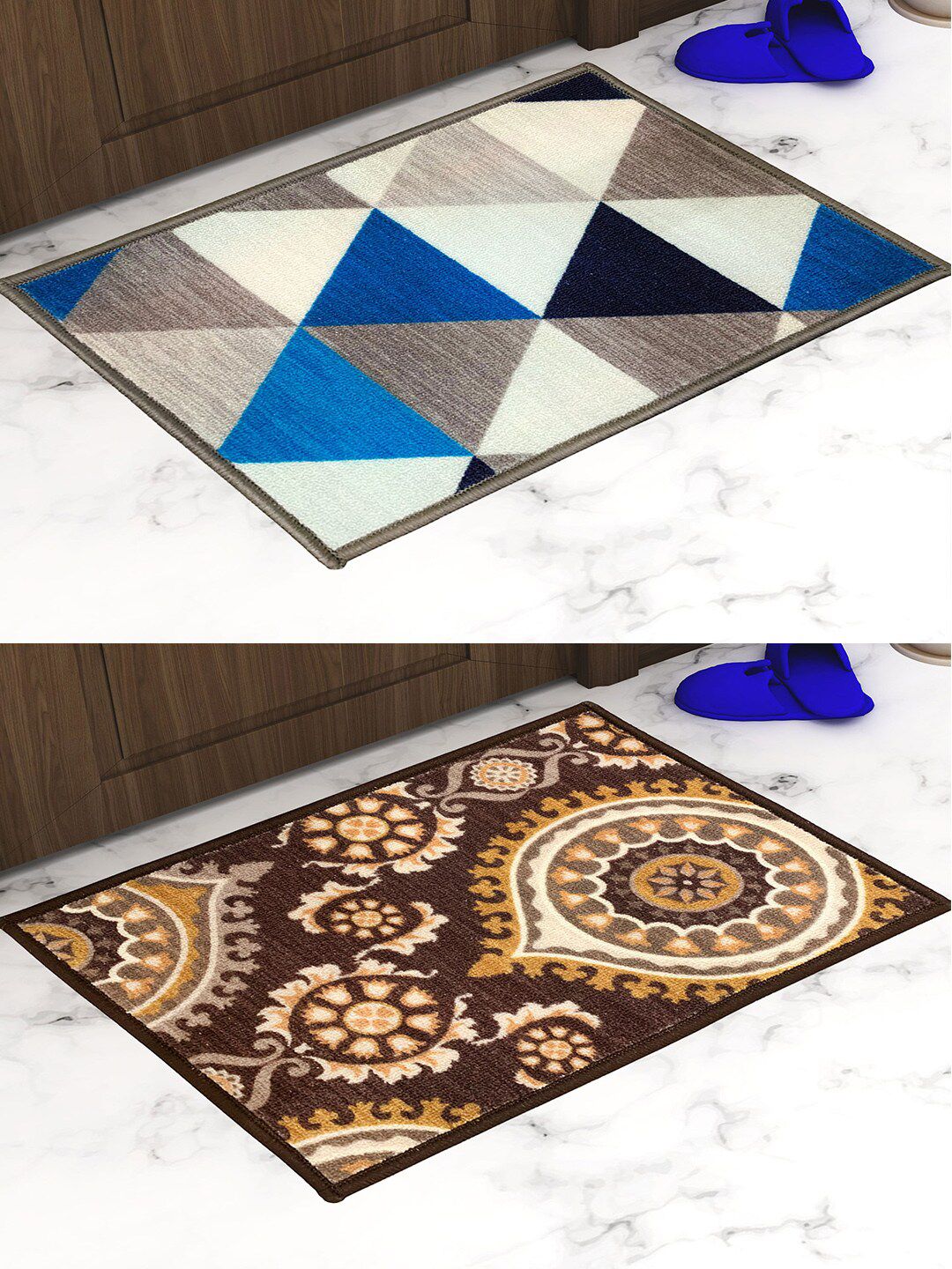 Athom Trendz Set of 2 Printed Premium Anti Slip Doormats Price in India