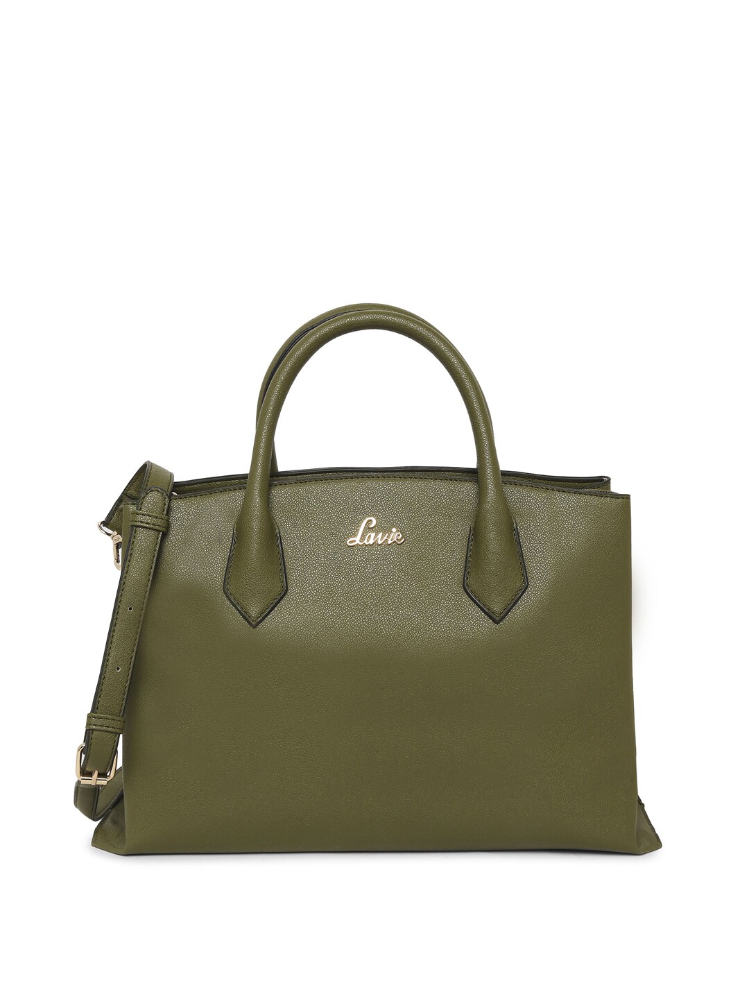 Lavie Olive Green Solid Handheld Bag Price in India