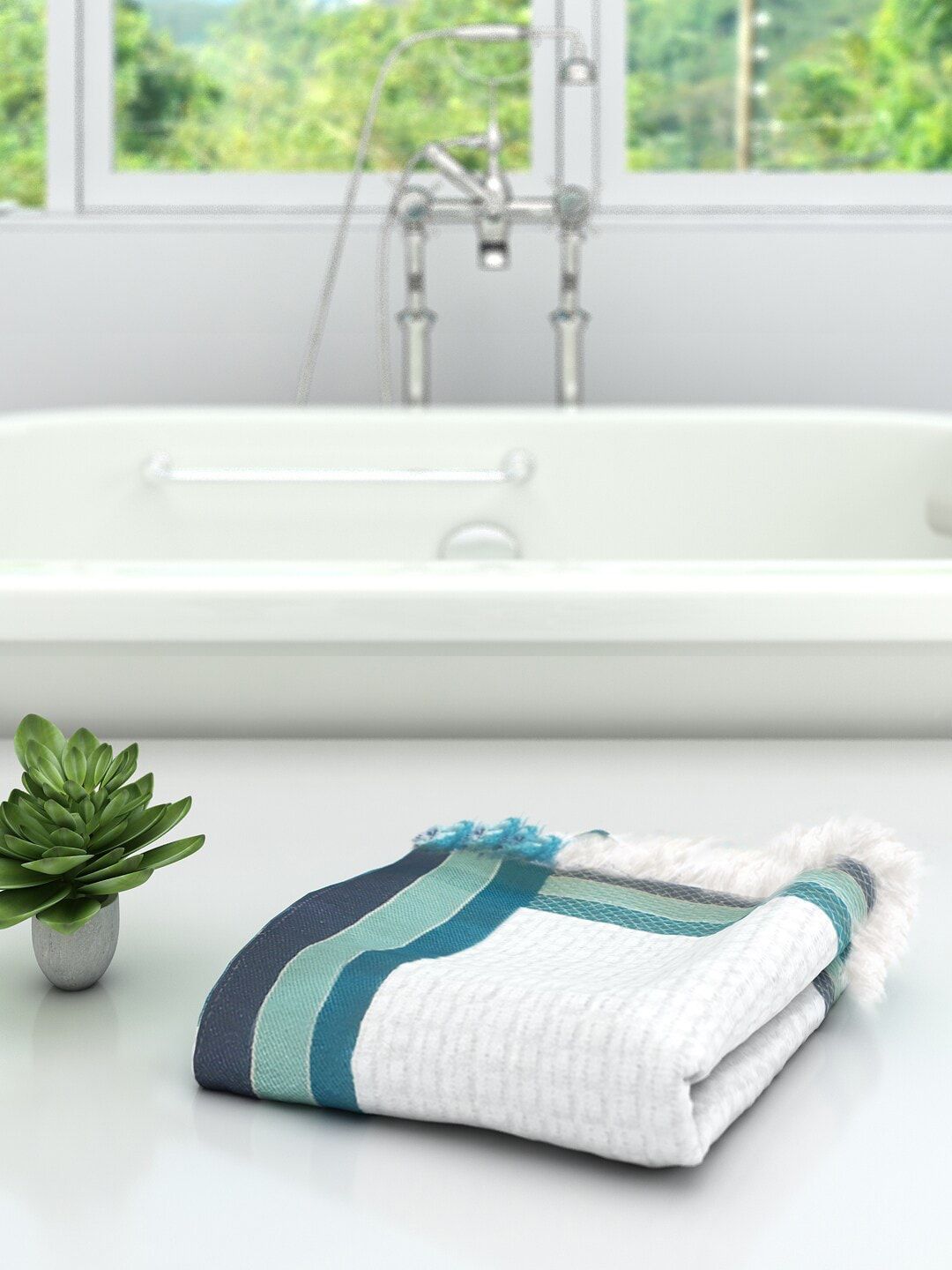 Athom Trendz White 100% Premium Cotton & High Absorbant Bath Towel Price in India