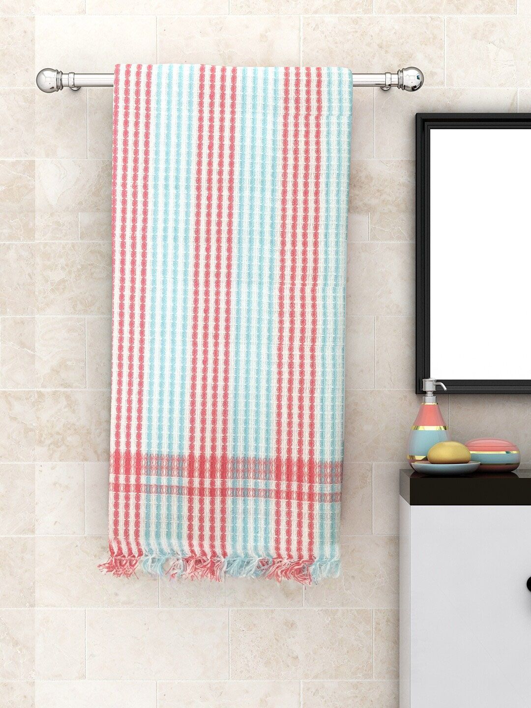 Athom Trendz Pack of 2 Cotton Lightweight Quick-Dry & High Absorbant Bath Towel Price in India