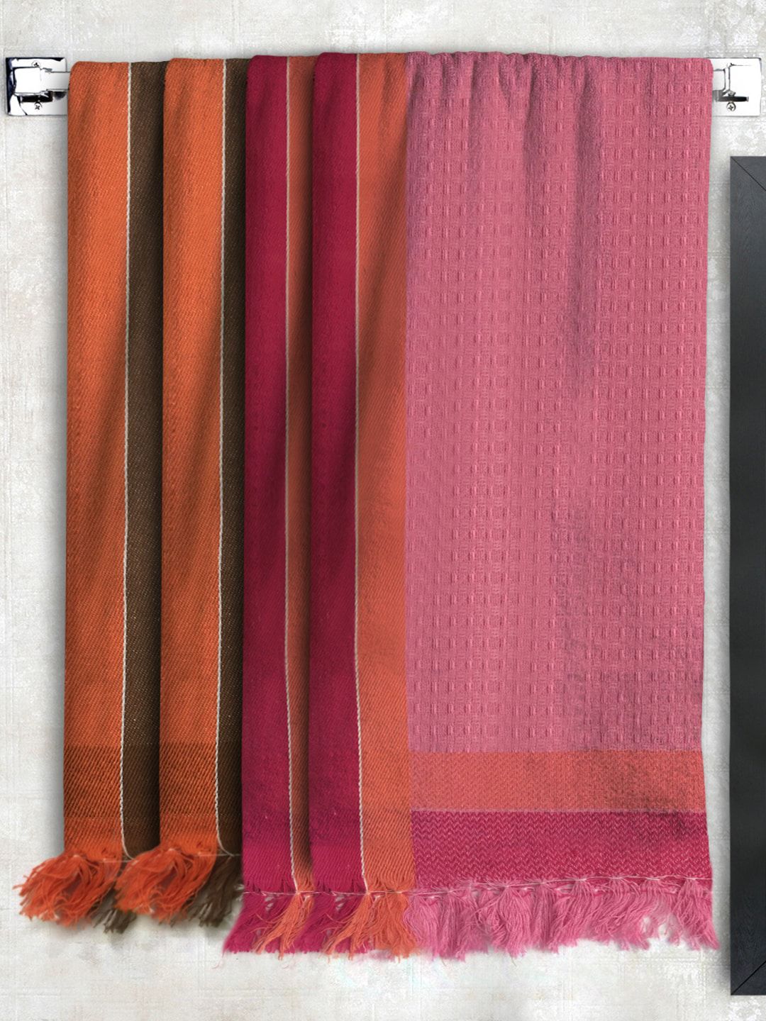Athom Trendz Multi Set of 4 Cotton Bath Towels