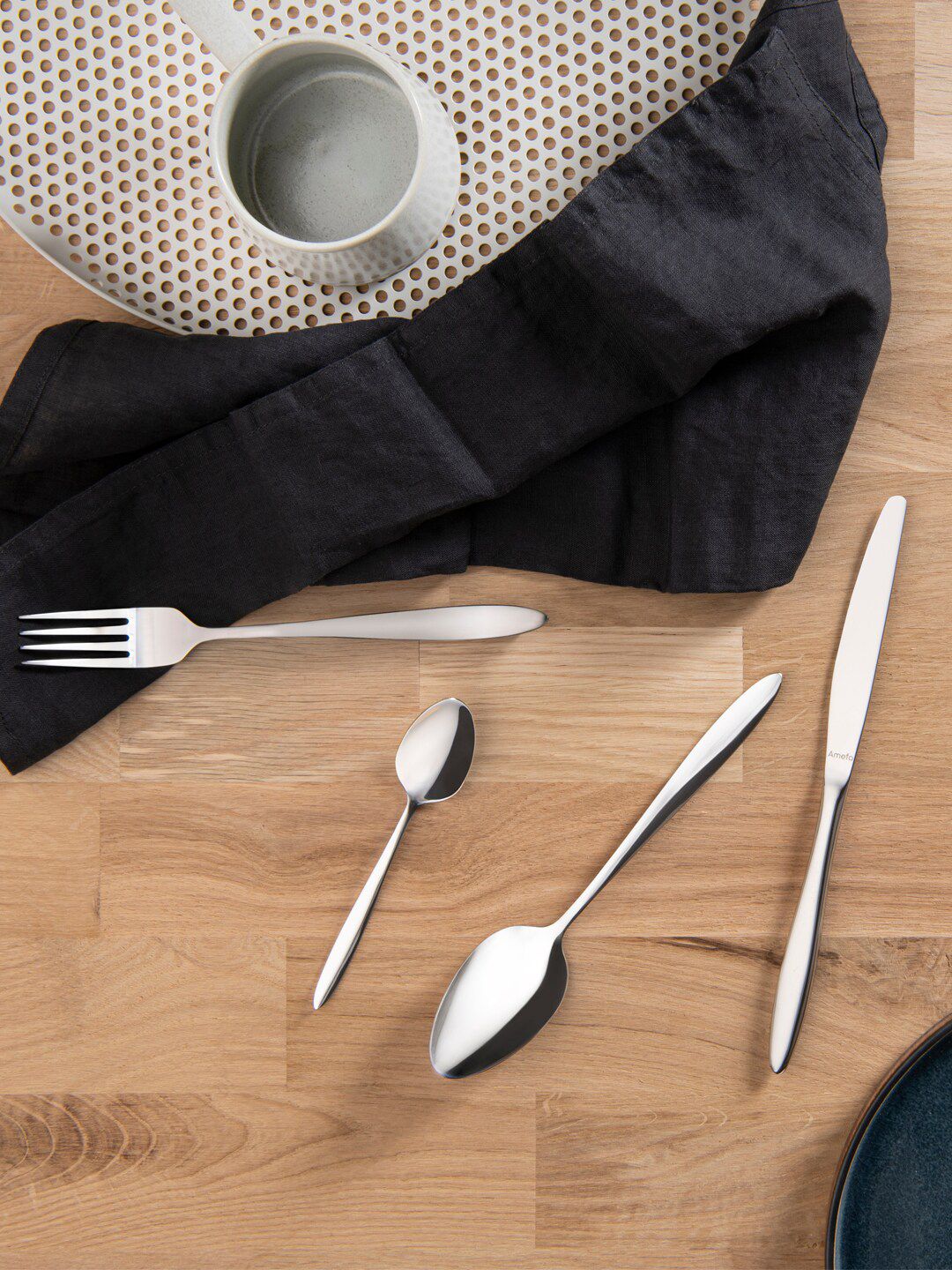 Amefa Pack Of 24 Silver Ariane Stainless Steel Cutlery Set Price in India