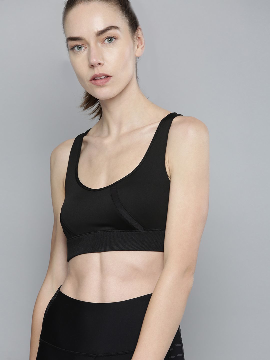 Puma Black Lightly Padded EXHALE Mesh Curve dryCELL Performance Sustainable Yoga Bra 52096601 Price in India