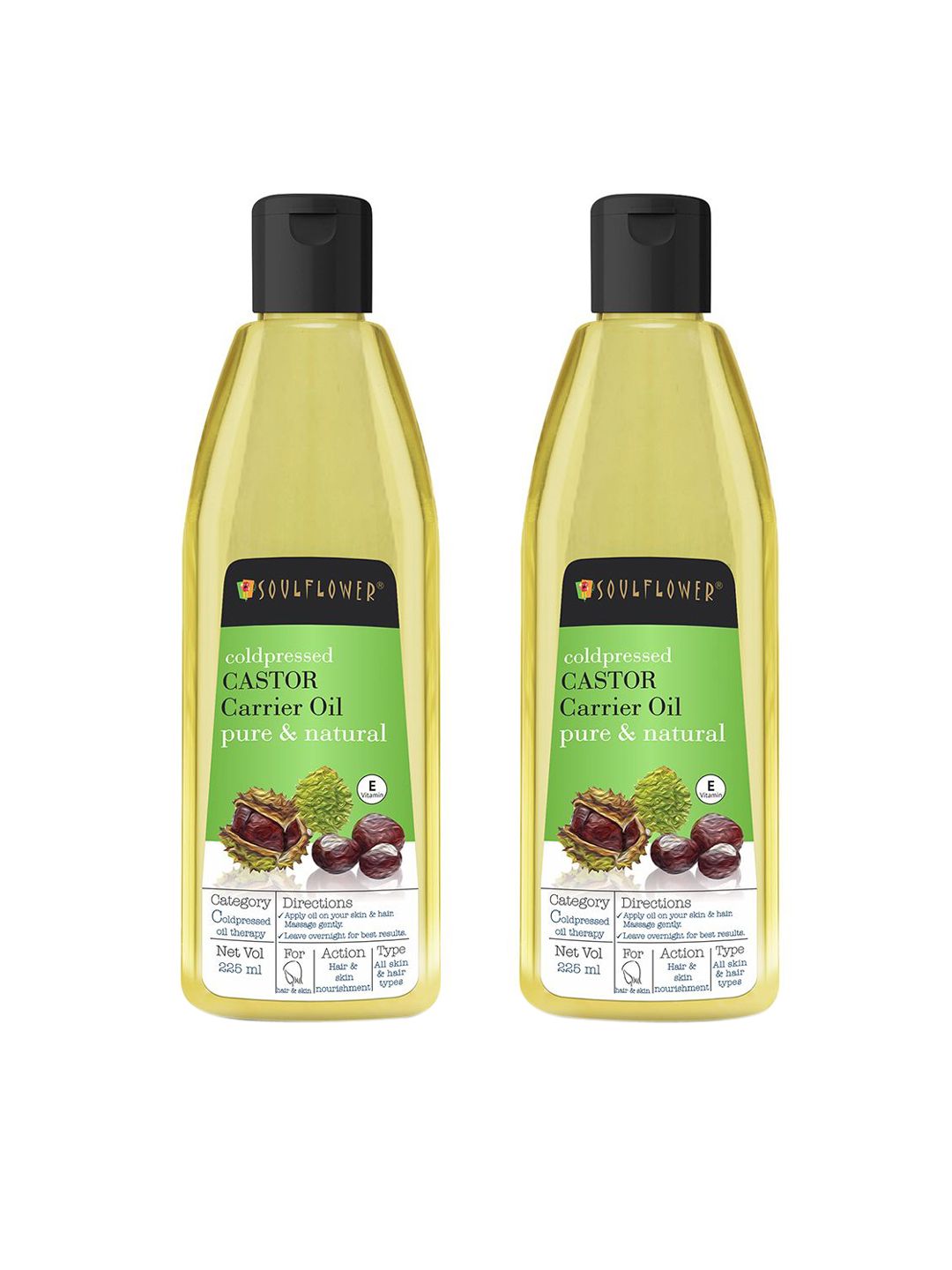 Soulflower Unisex Set of 2 Coldpressed Carrier Castor Oil Price in India