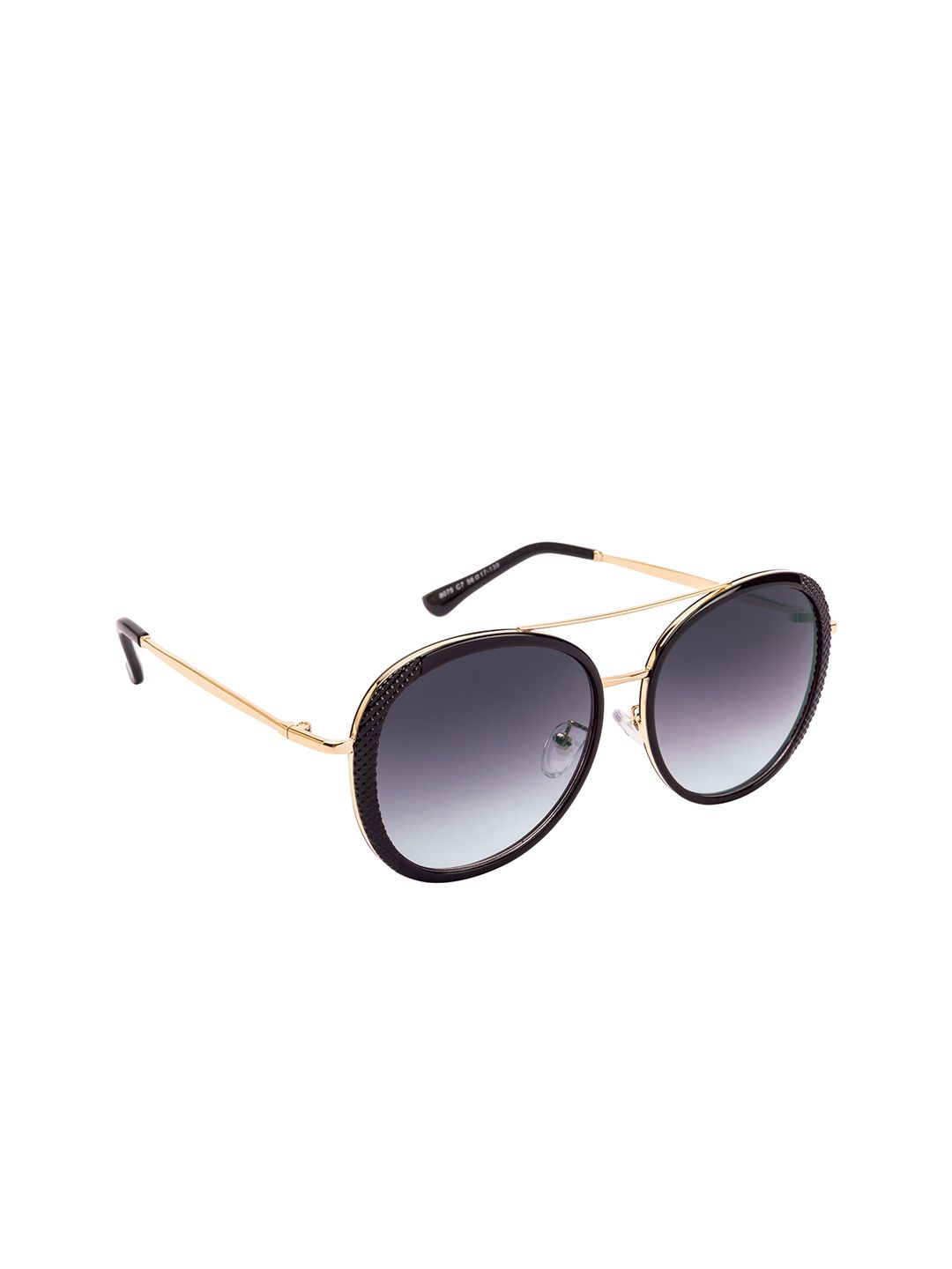 AISLIN Women Grey Lens & Gold-Toned Round Sunglasses with UV Protected Lens Price in India