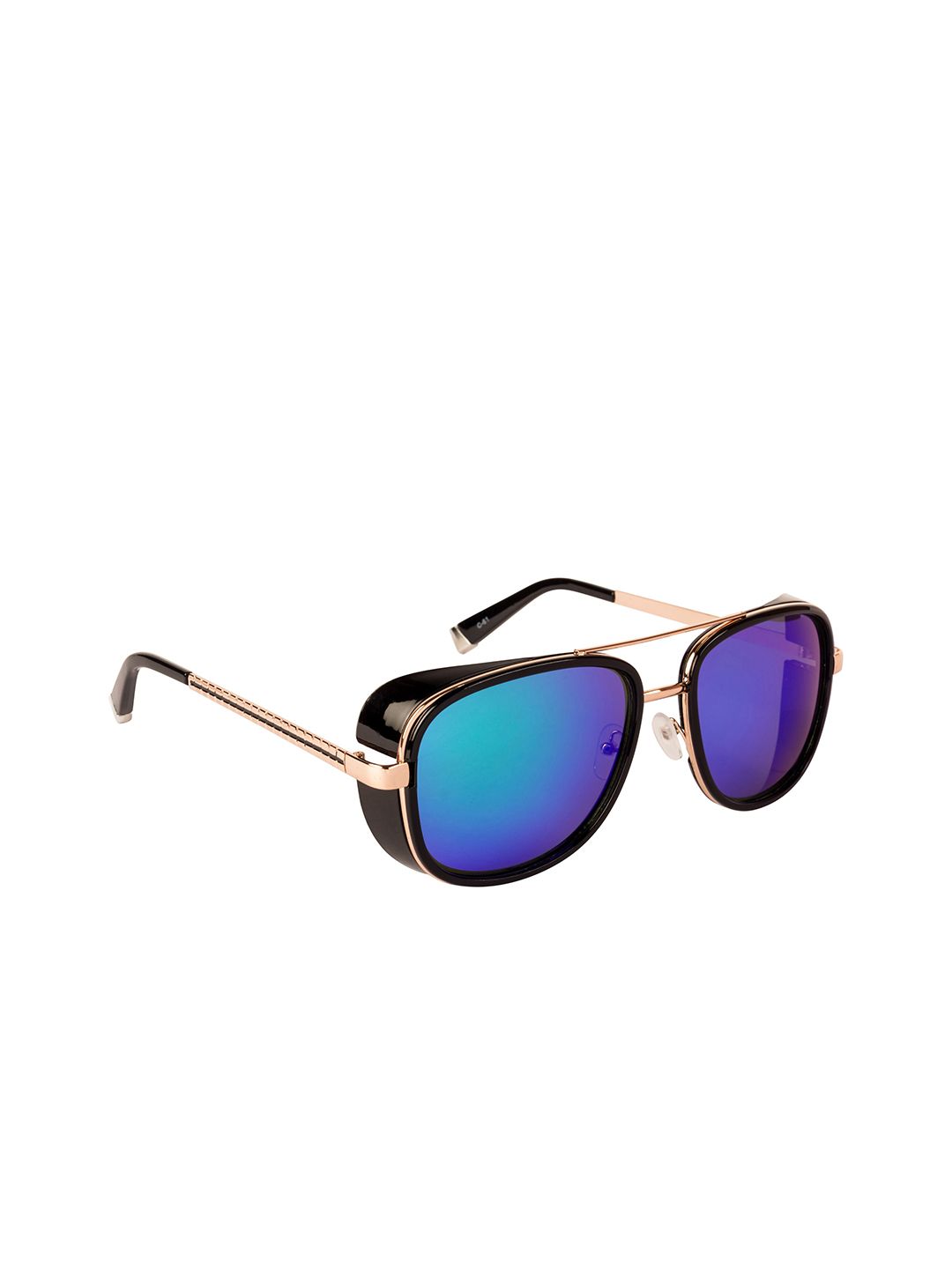 AISLIN Unisex Mirrored & Gold-Toned UV Protected Square Sunglasses Price in India