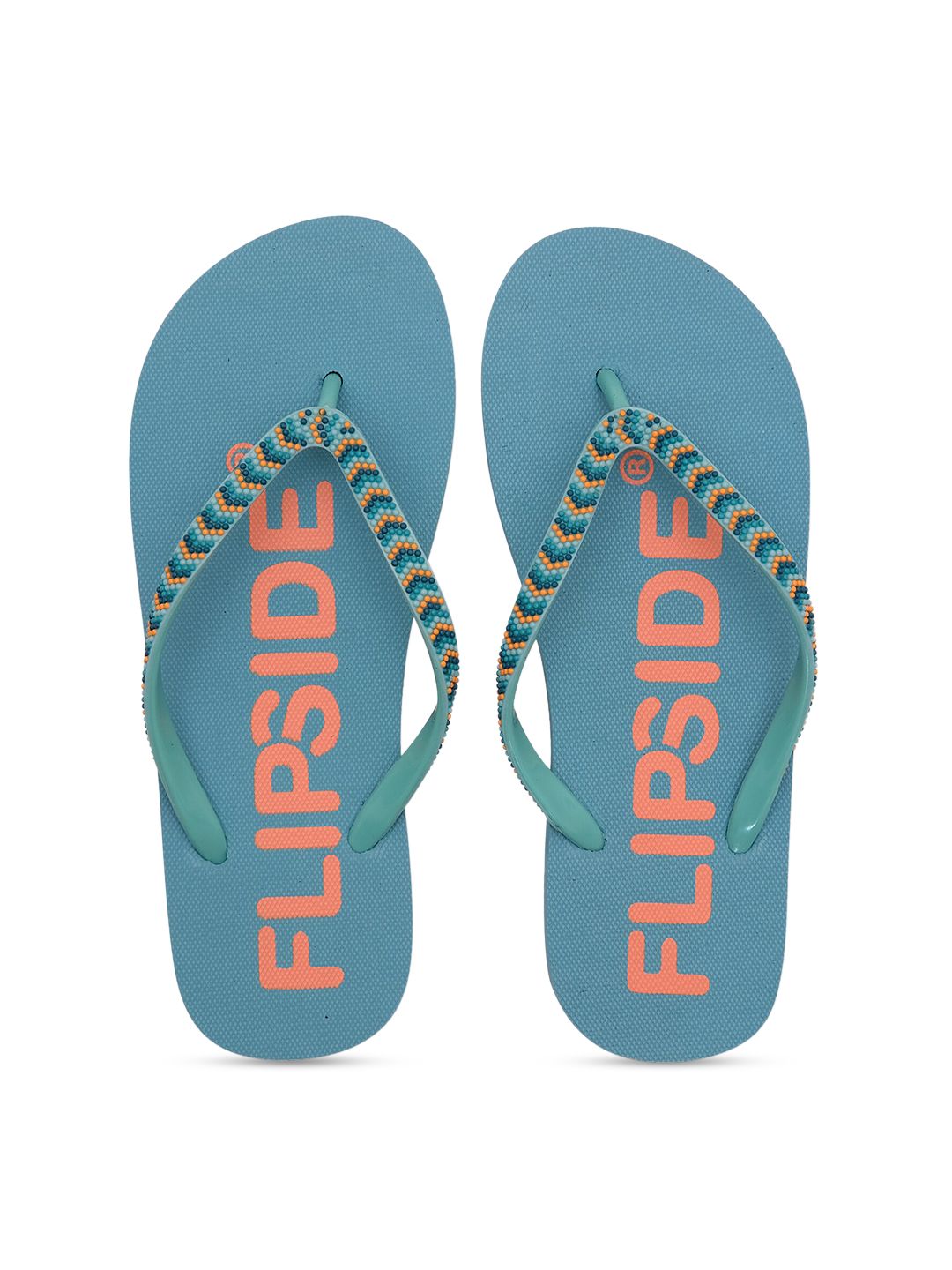 Flipside Women Turquoise Blue Rubber Thong Flip-Flops Price in India