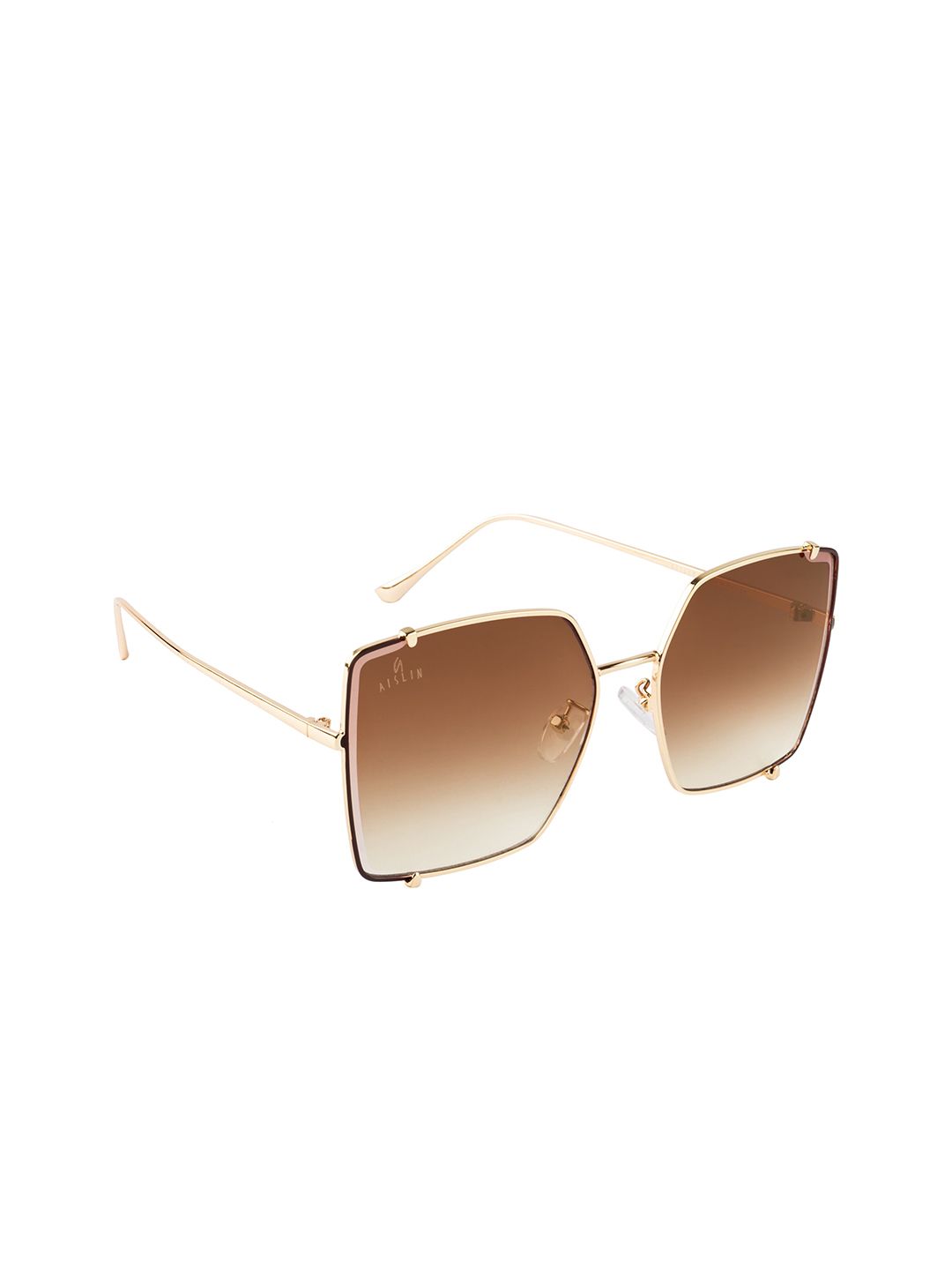 AISLIN Women Brown UV Protected Oversized Sunglasses Price in India