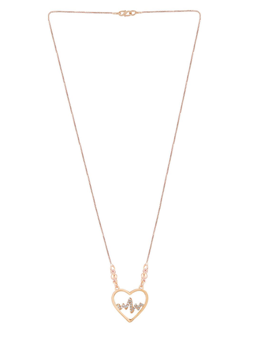 Zaveri Pearls Women Rose Gold & White Brass Rose Gold-Plated Necklace Price in India