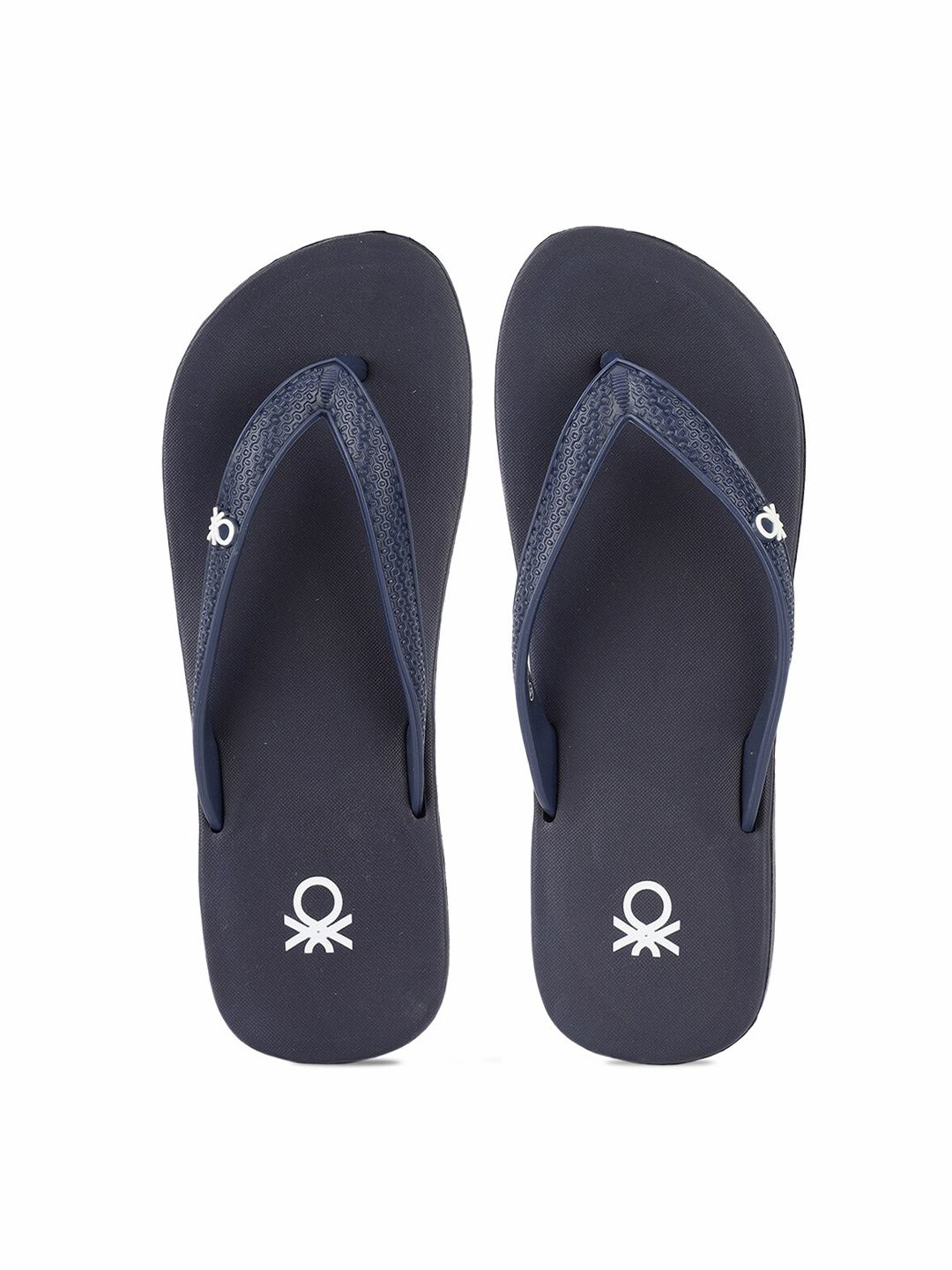 United Colors of Benetton Women Navy Blue Flip Flops Price in India