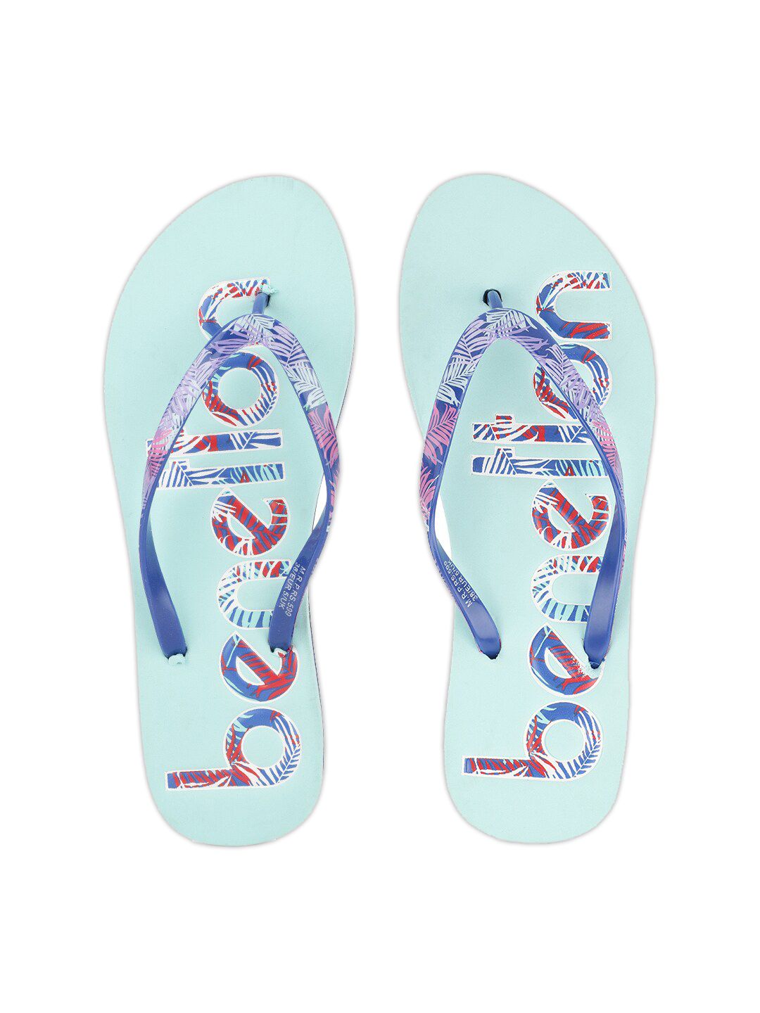 United Colors of Benetton Women Sea Green & Blue Flip Flops Price in India
