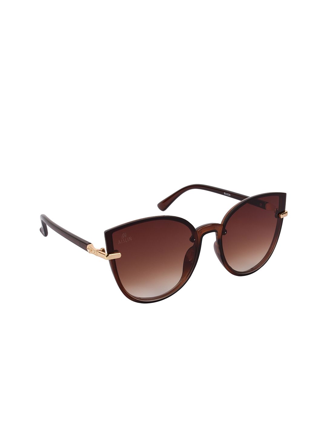 AISLIN Women Brown UV Protected Cat Eye Sunglasses Price in India