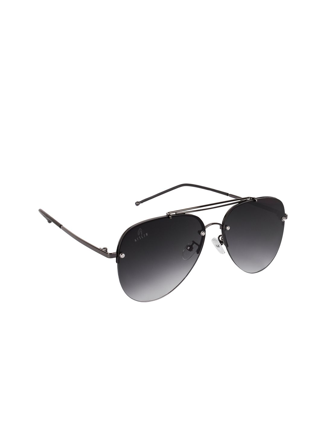 AISLIN Unisex Black Lens & Gunmetal-Toned Full Rim Aviator Sunglasses 14673-97-AS-80182 Price in India