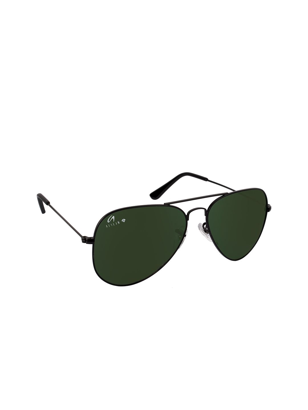 AISLIN Unisex Green & Black Full Rim Aviator Sunglasses 12001-5-AS-3025 Price in India