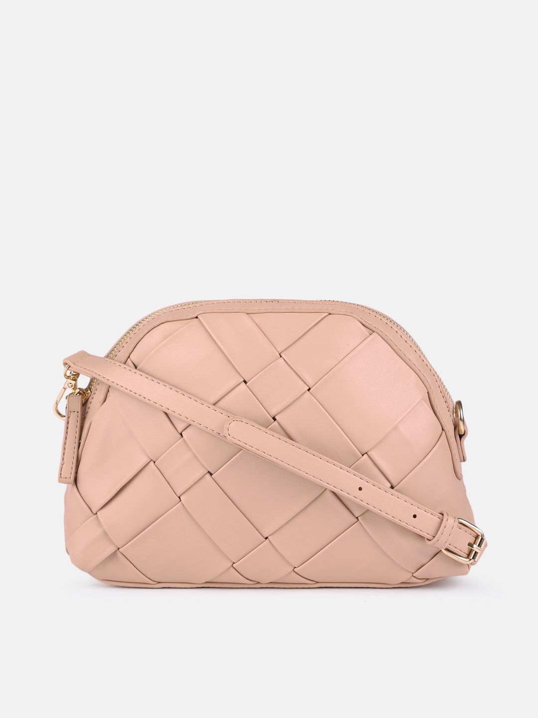 CORSICA Pink Self Design Structured Sling Bag Price in India