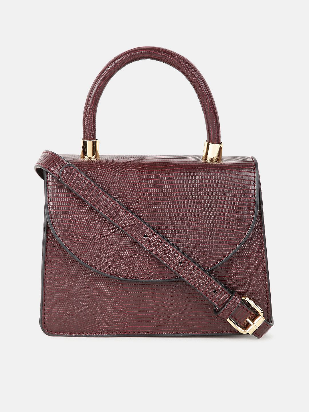 CORSICA Brown Animal Textured Structured Handheld Bag Price in India