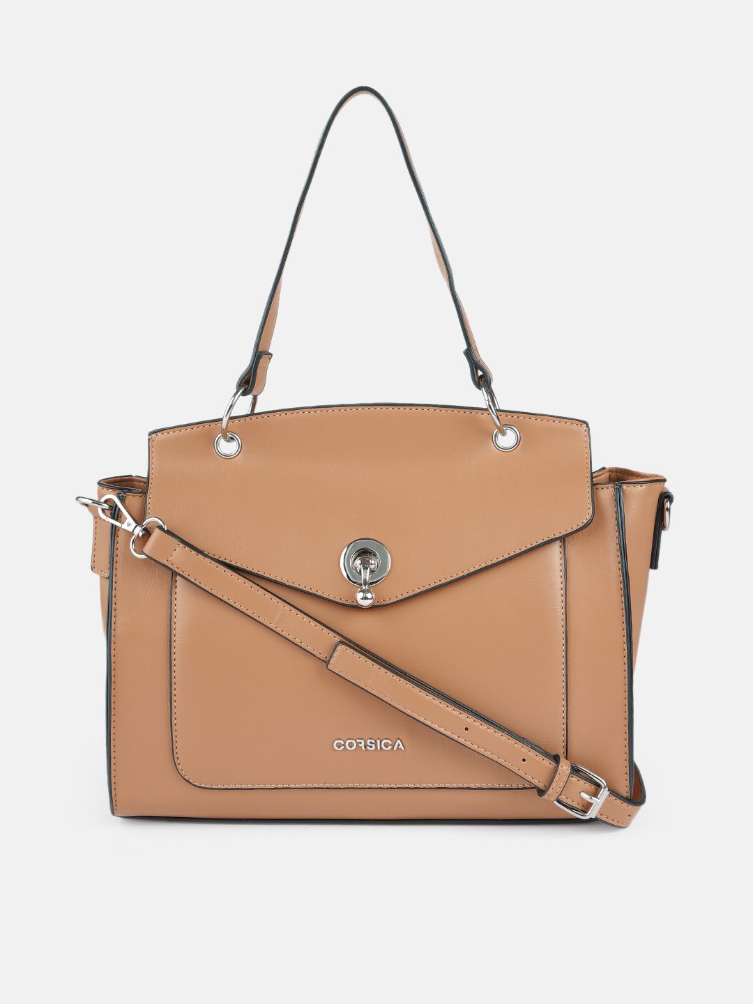 CORSICA Beige Structured Sling Bag Price in India