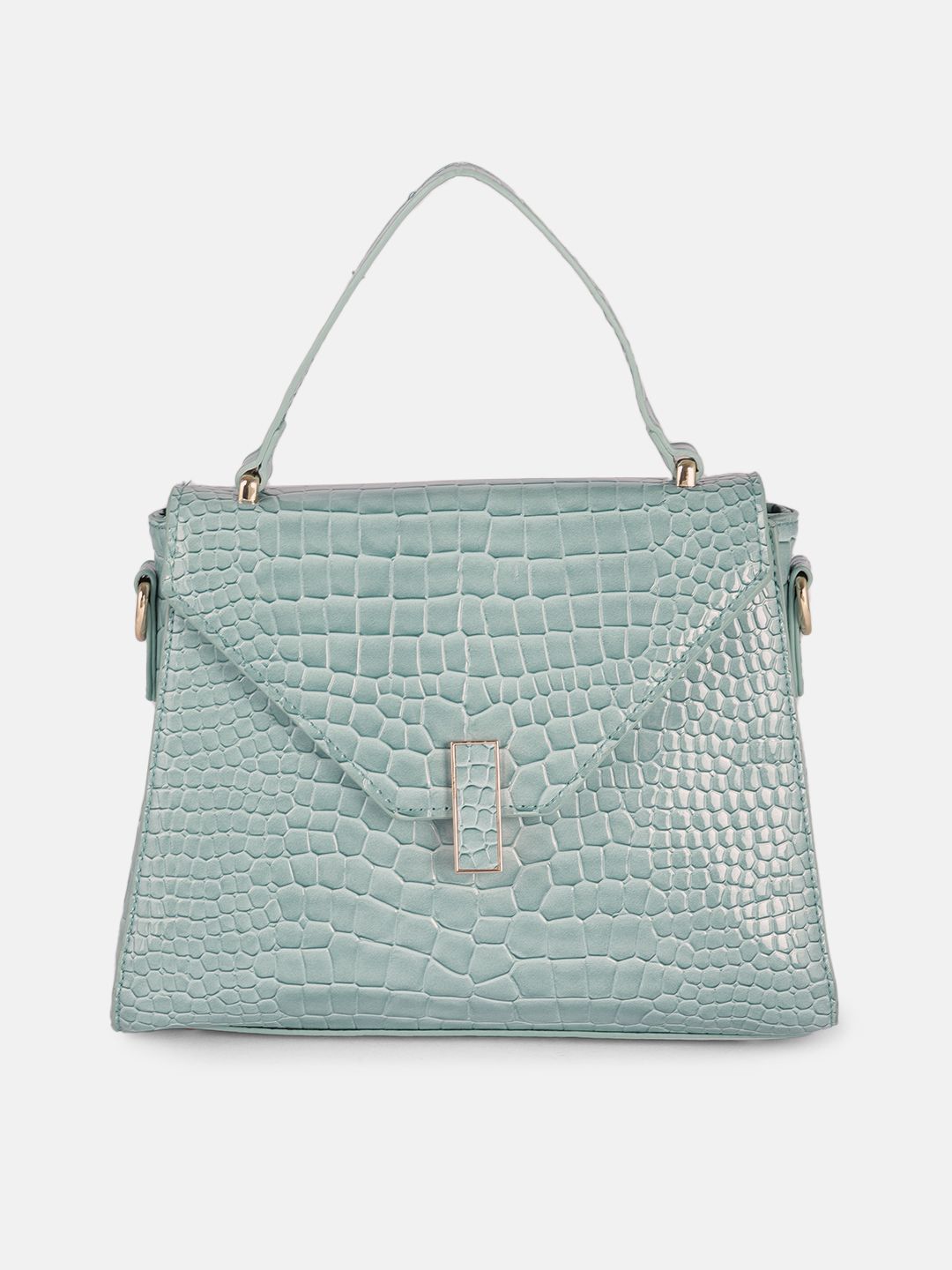 CORSICA Green Animal Textured PU Structured Satchel Price in India