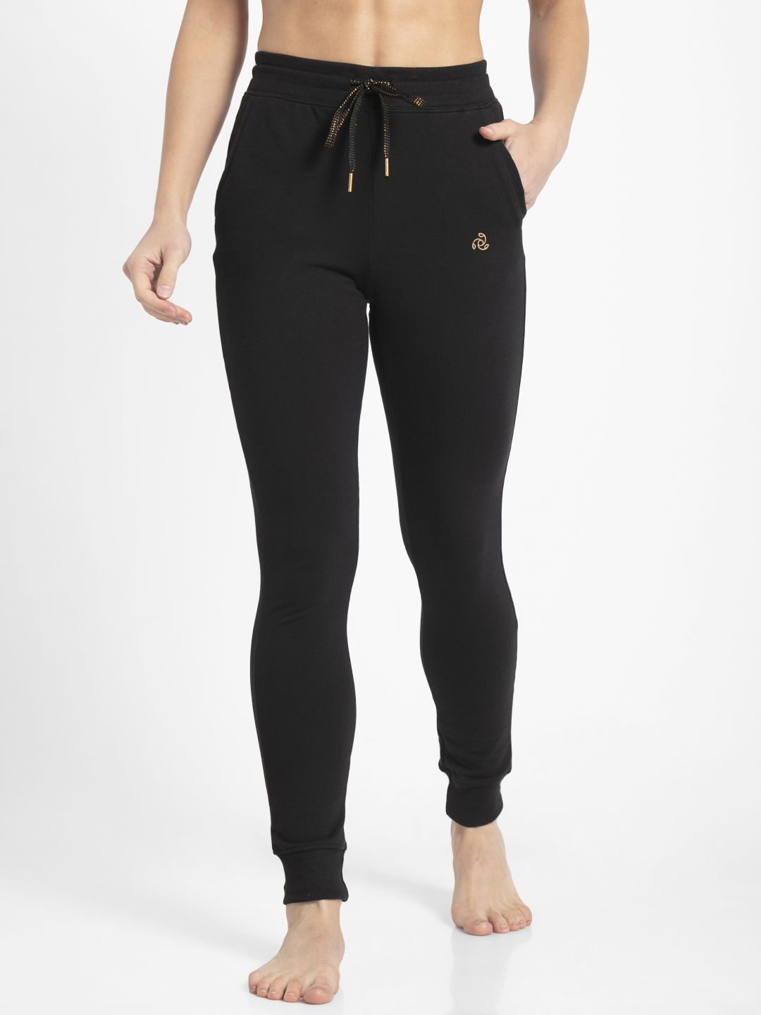 Jockey Women Black Slim Fit Lounge Pant 1323 Price in India