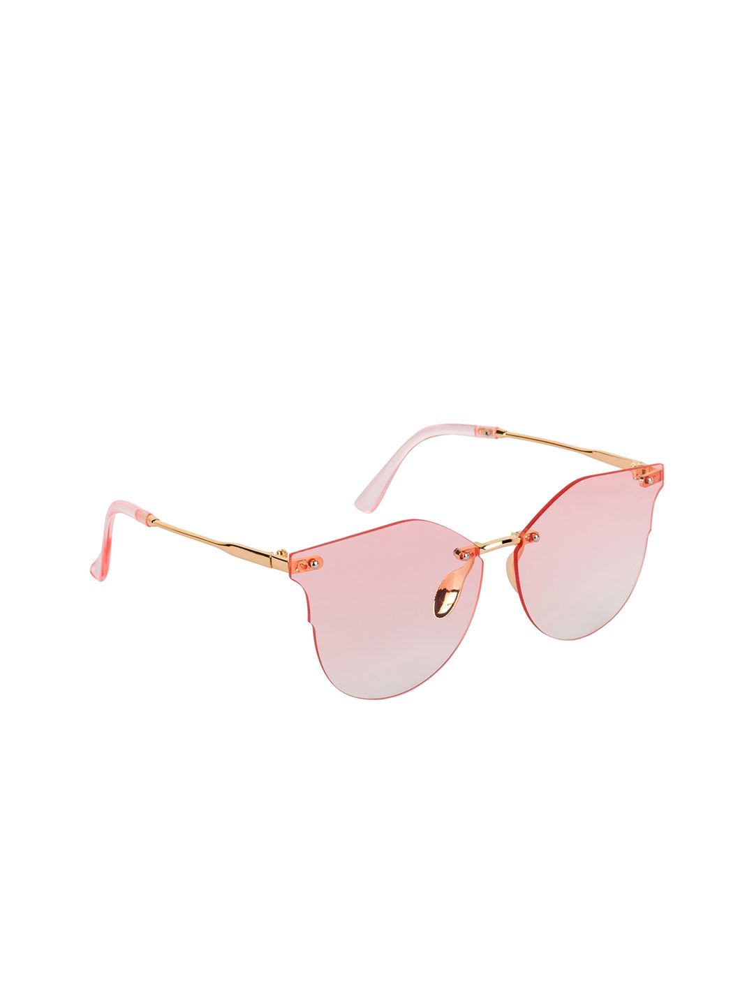 AISLIN Unisex Pink Metal Pad Rim-Less Cat Eye Sunglasses