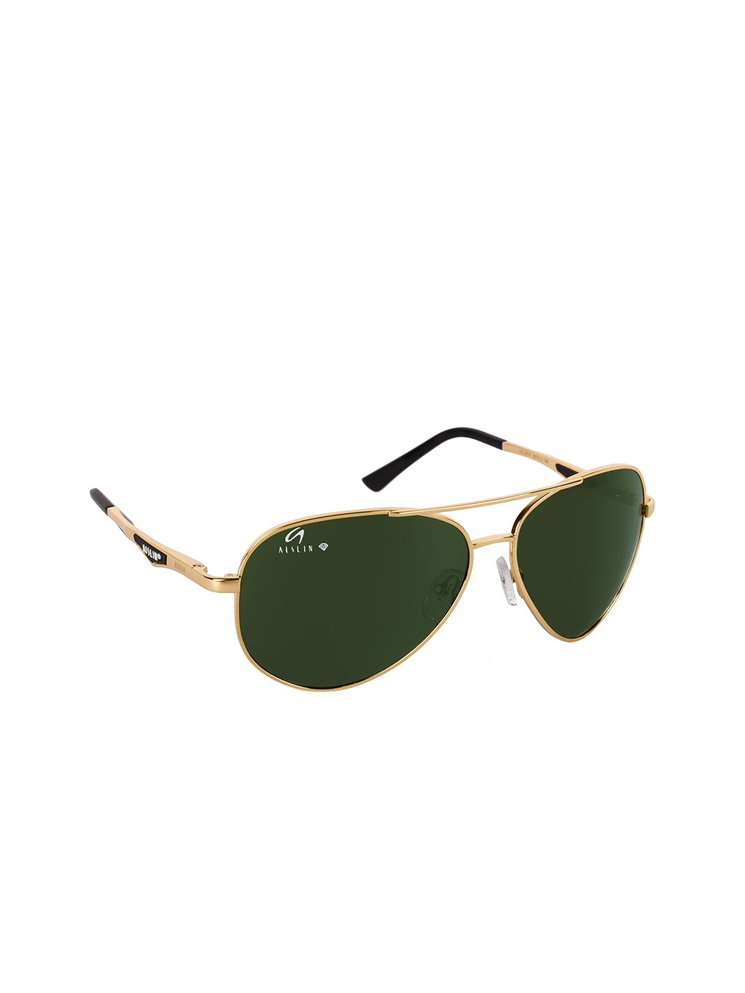 AISLIN Men Green Full-Rim Aviator Sunglasses
