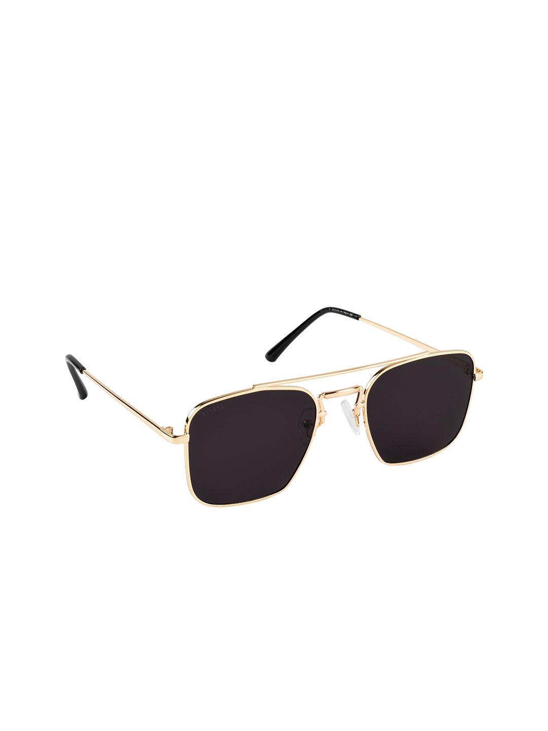 AISLIN Unisex Black Lens & Gold-Toned Wayfarer Sunglasses with UV Protected Lens Price in India