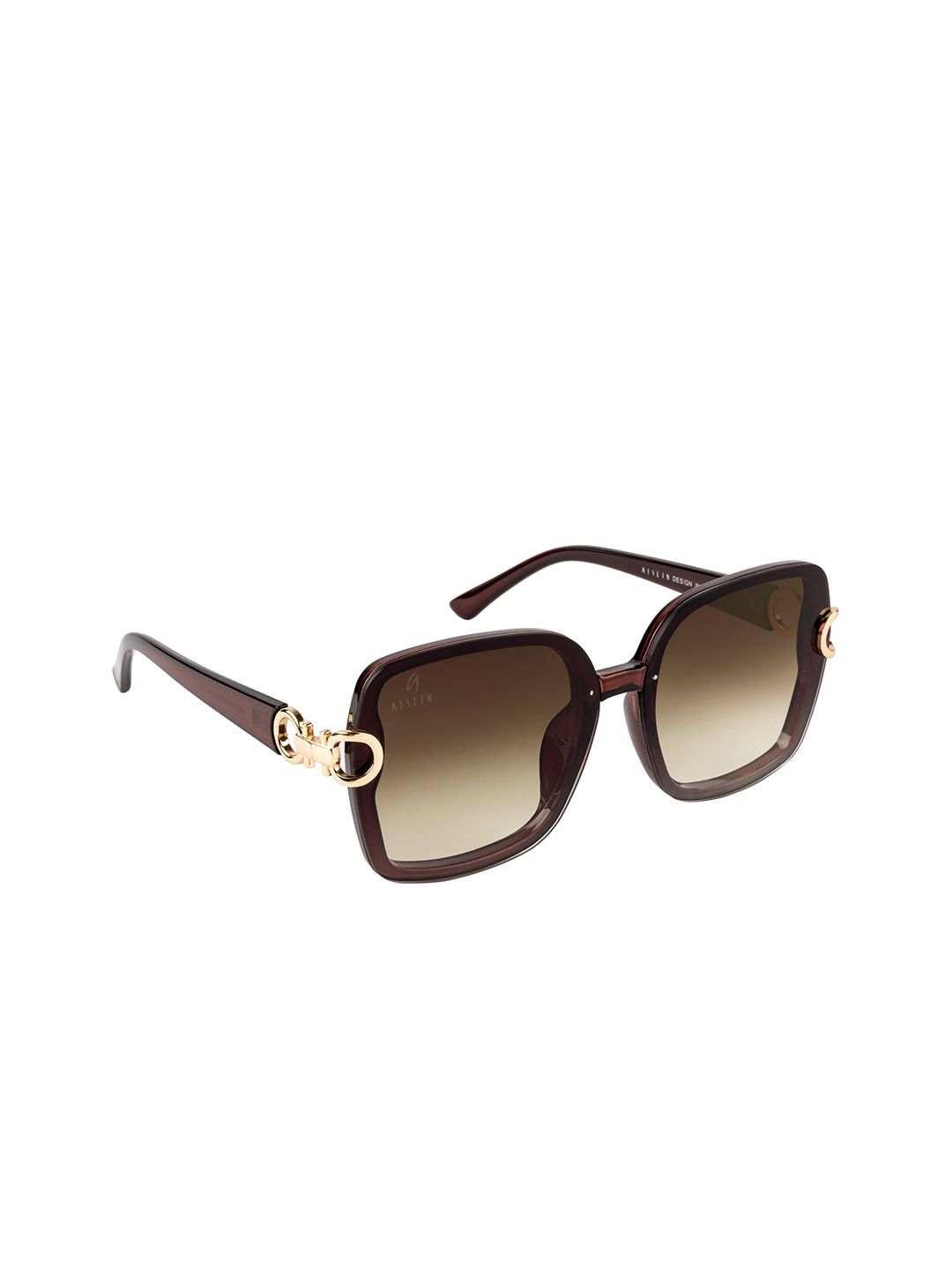 AISLIN Women Brown Lens & Brown Butterfly Sunglasses with UV Protected Lens Price in India