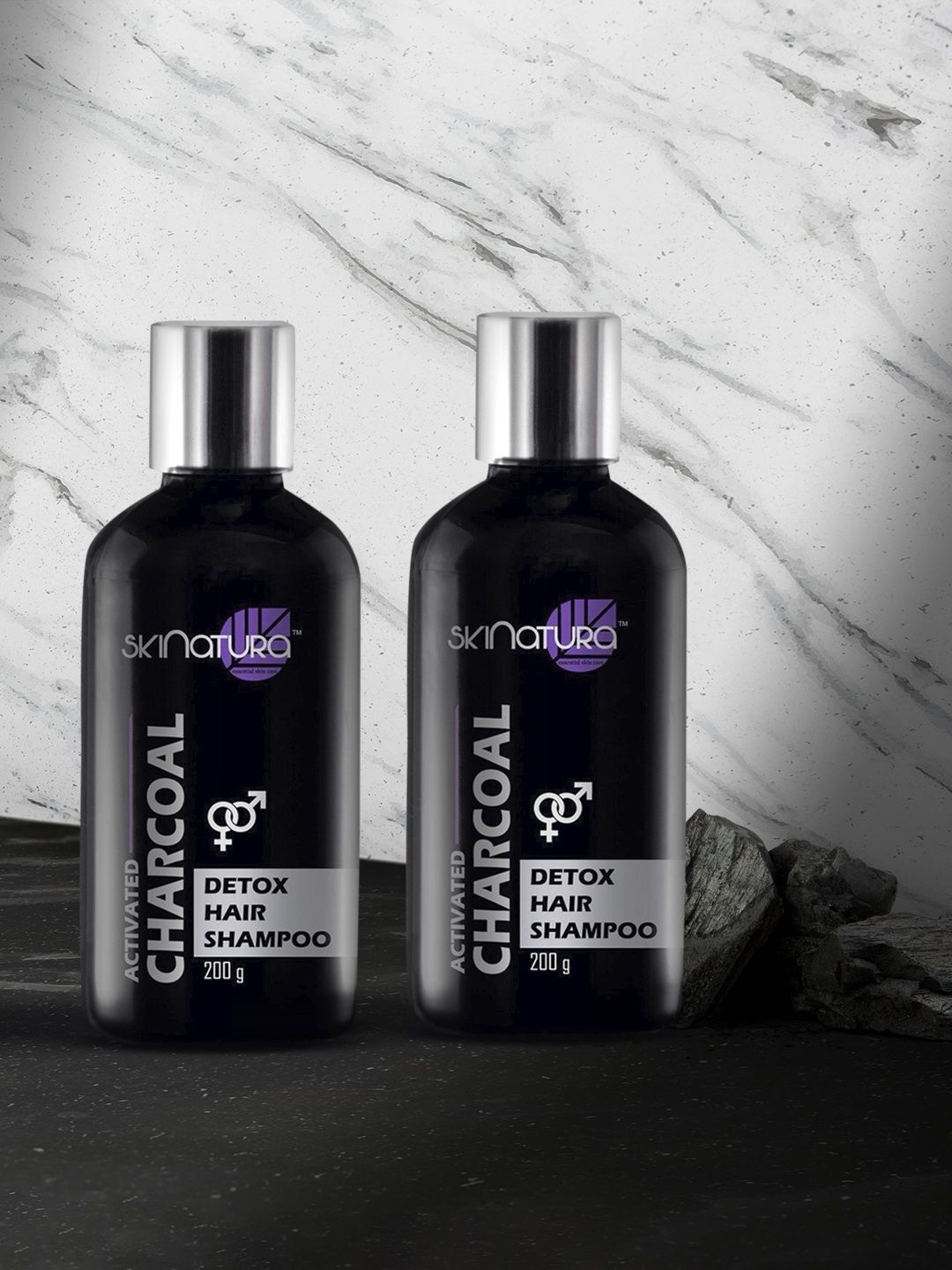 Skinatura Set of 2 Activated Charcoal Detox Hair Shampoo Price in India