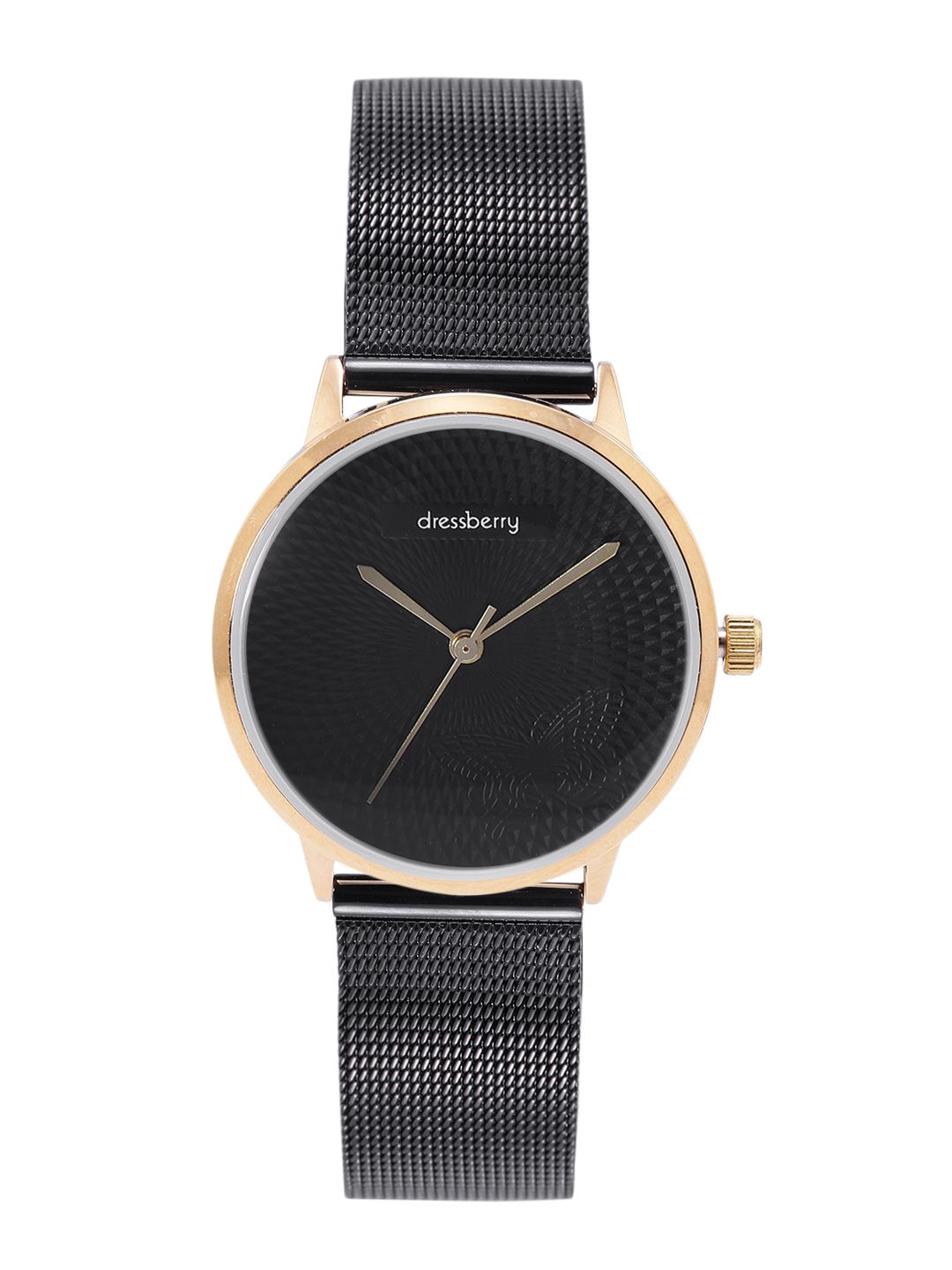 DressBerry Women Black Stainless Steel Bracelet Style Straps Analogue Watch MFB-PN-LW5966M Price in India