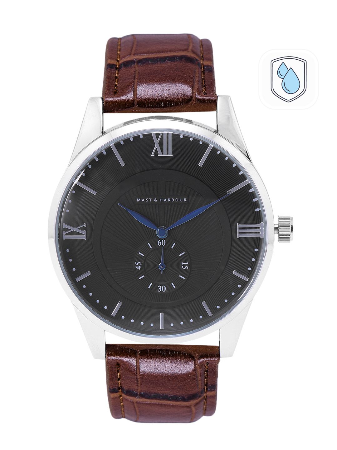 Mast & Harbour Unisex Black & Brown Analogue Watch MFB-PN-WTH-DK2862