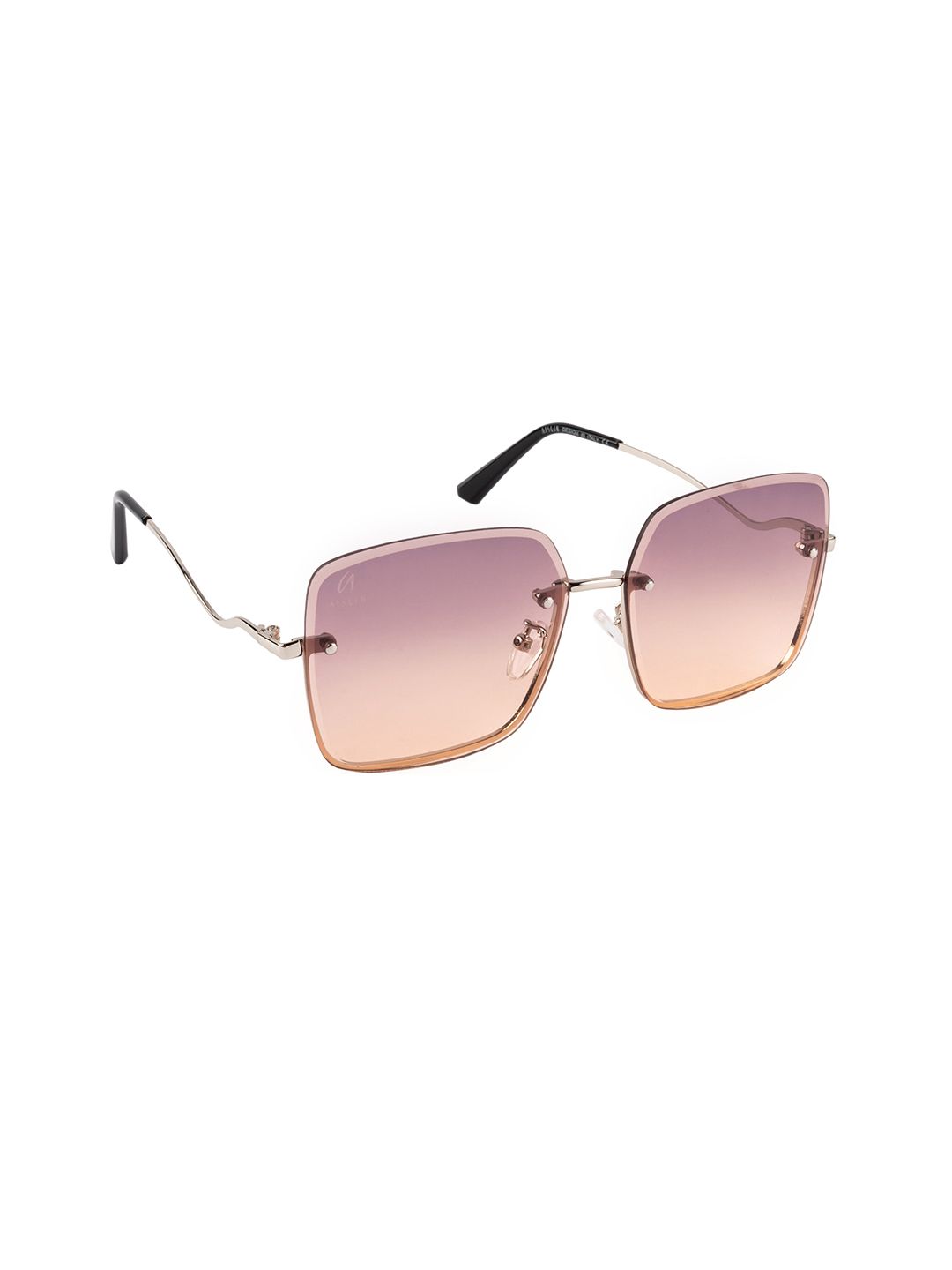 AISLIN Women Purple Lens & Silver-Toned Square Sunglasses with UV Protected Lens Price in India