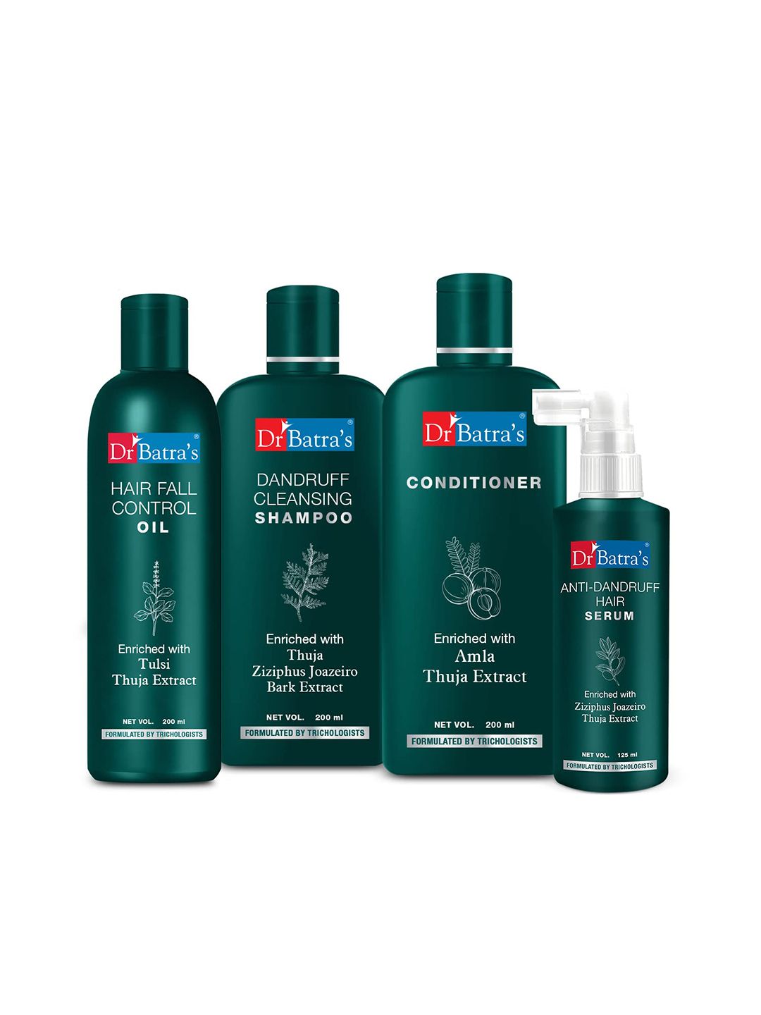 Dr. Batras Anti Dandruff Hair Serum + Conditioner + Hair Fall Control Oil + Shampoo
