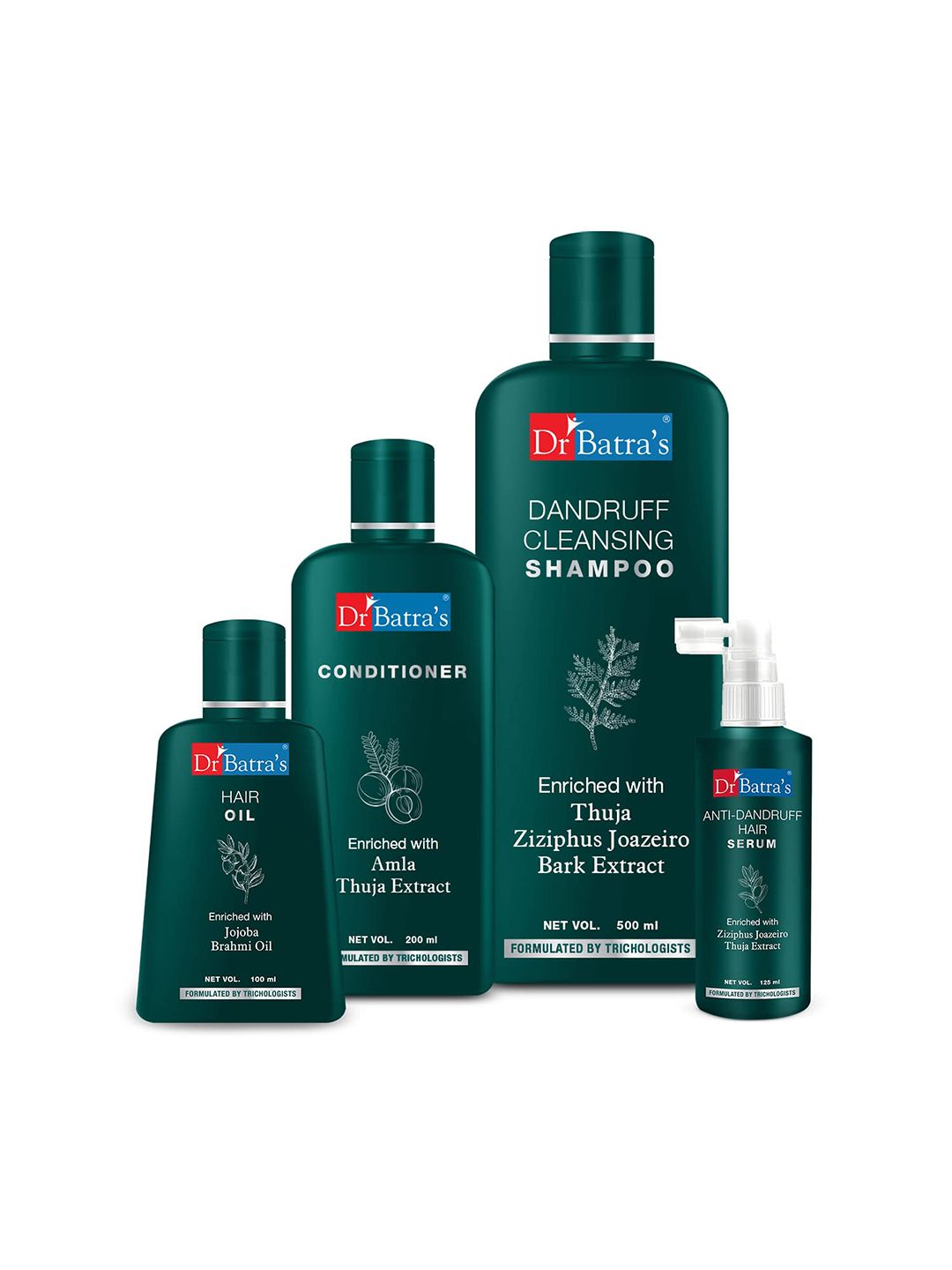 Dr. Batras Anti Dandruff Hair Serum + Conditioner 200ml + Hair Oil 100ml + Shampoo 500ml