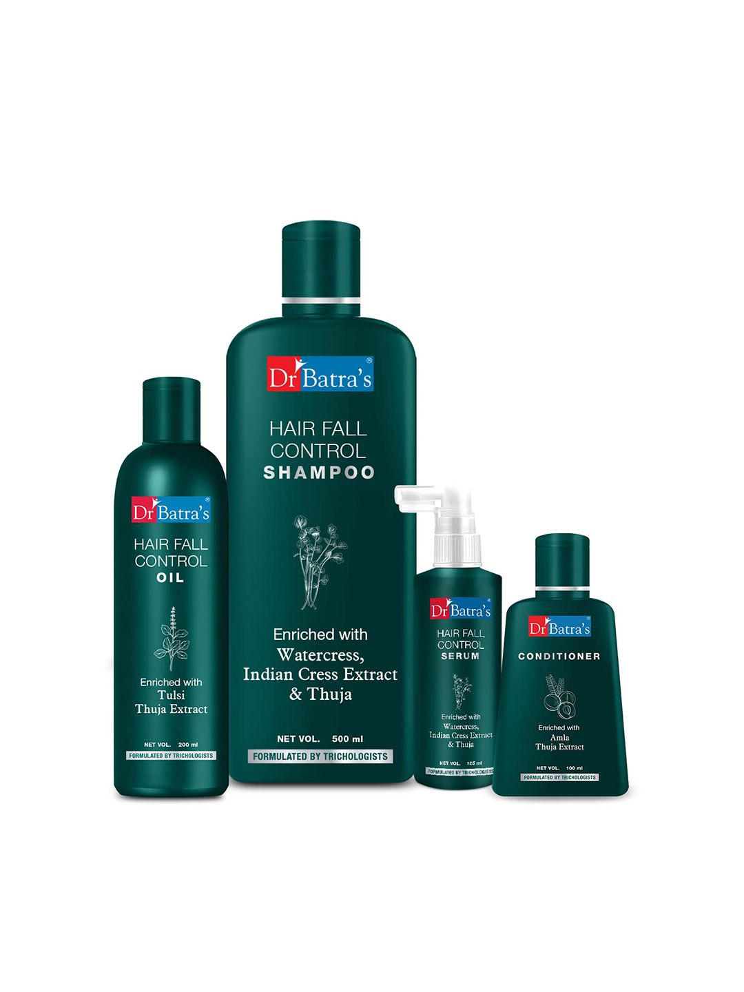 Dr. Batras Hair Fall Control Serum 125ml+ Conditioner 100ml+ Hair Oil 200ml+ Shampoo 500ml